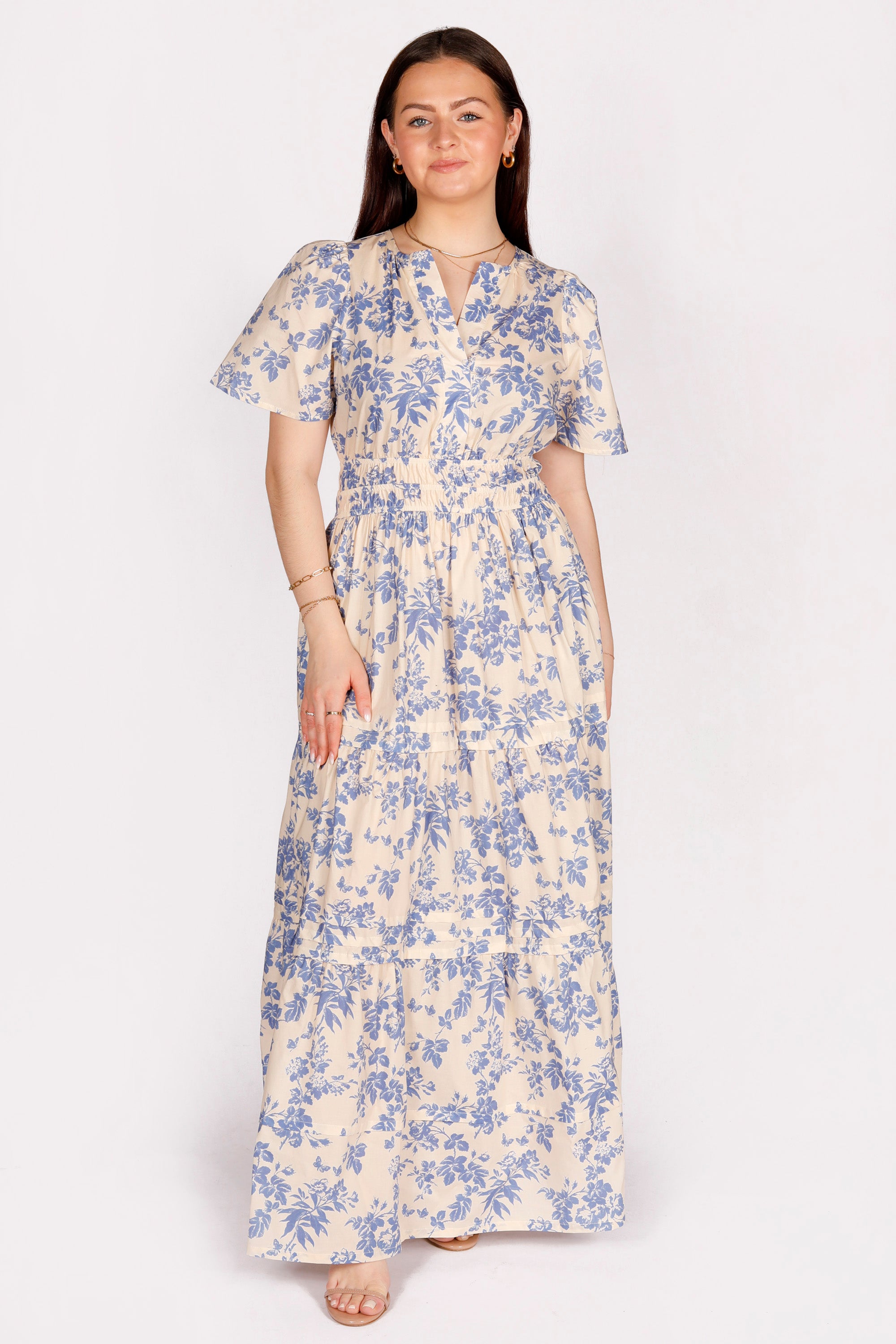 Renee Blue Floral Maxi Dress