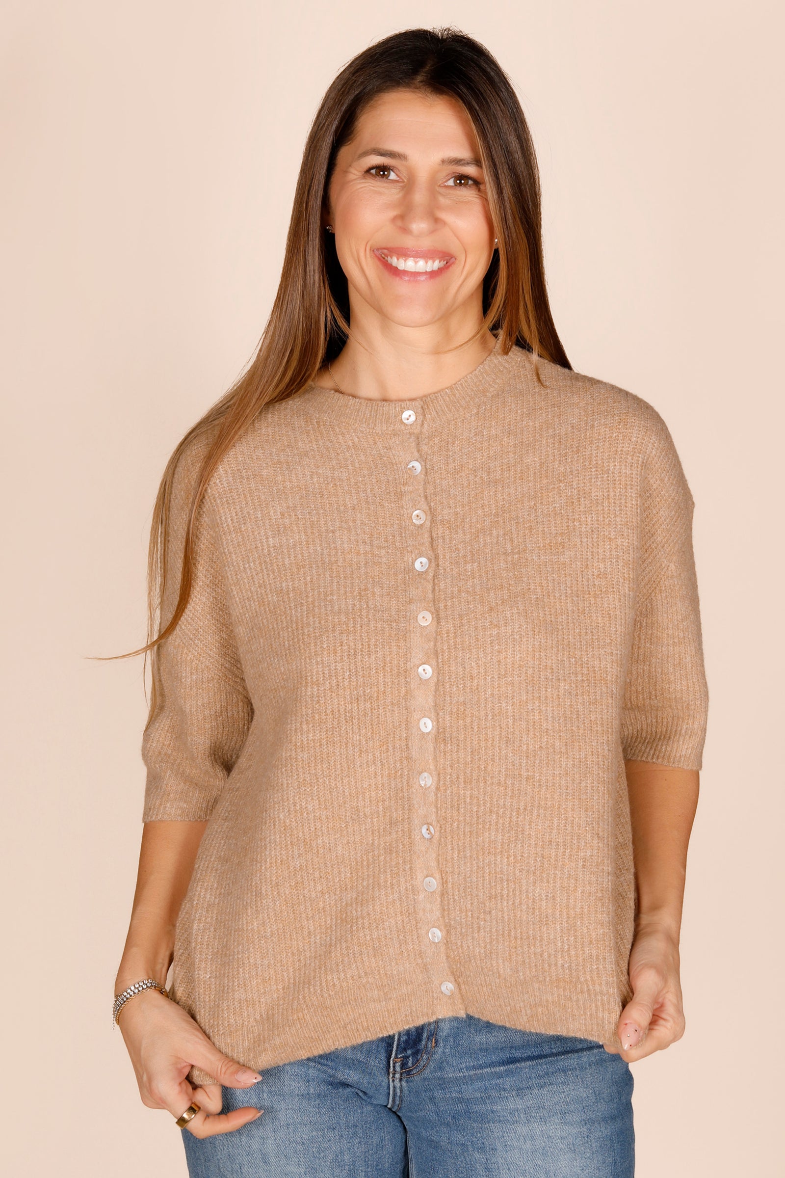 Shay Mocha Ribbed Cardigan
