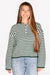 Green Striped Henley Sweater