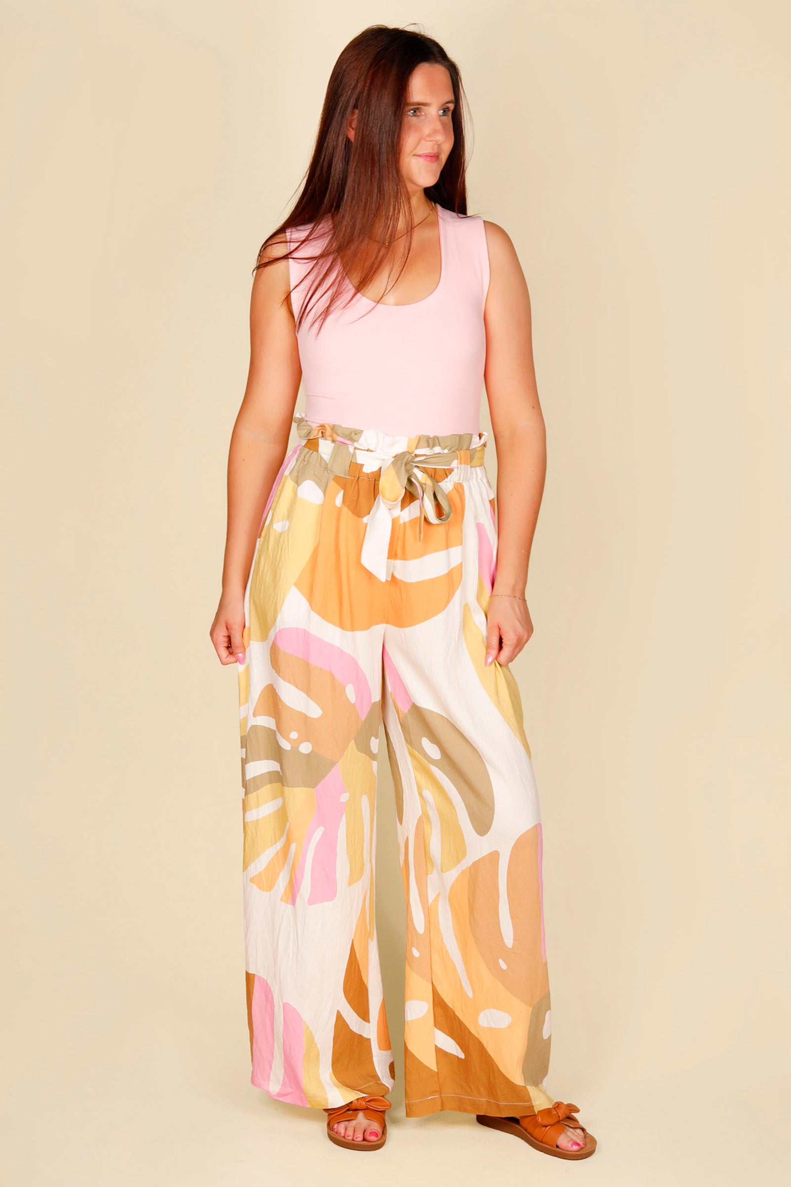 Lila Sorbet Linen Pant
