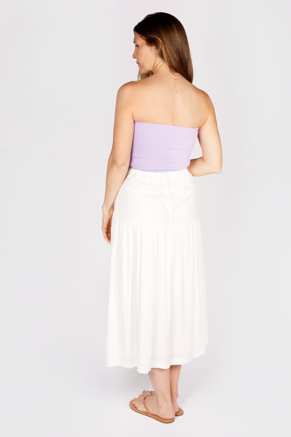 Natalie Denim &amp; Linen Skirt - FINAL SALE