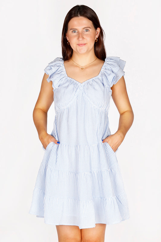 Josie Blue Gingham Dress - FINAL SALE
