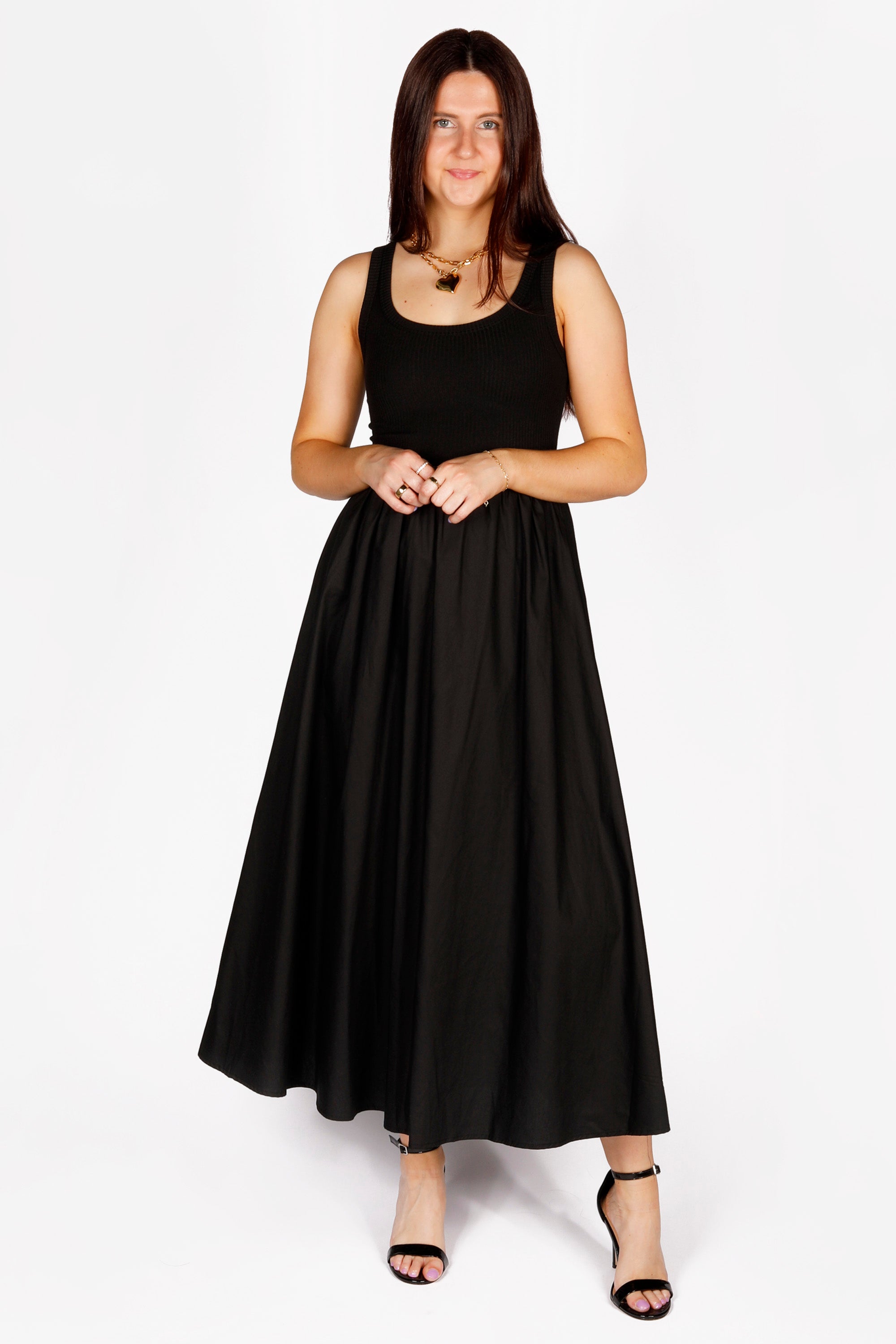 Valerie Black Midi Dress