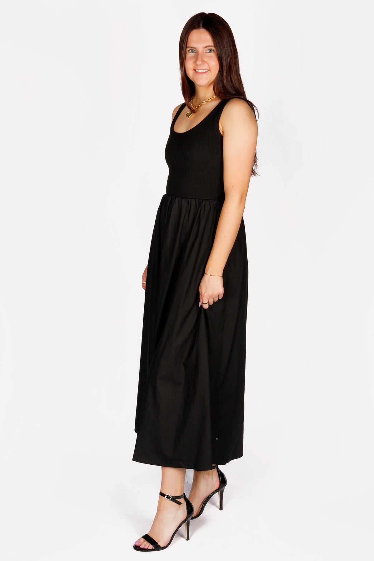 Valerie Black Midi Dress