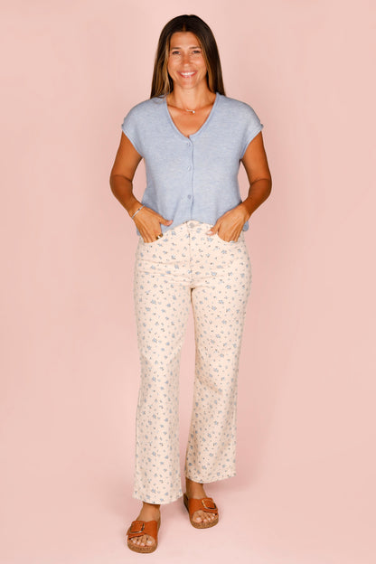 Floral Vintage Straight Leg Denim