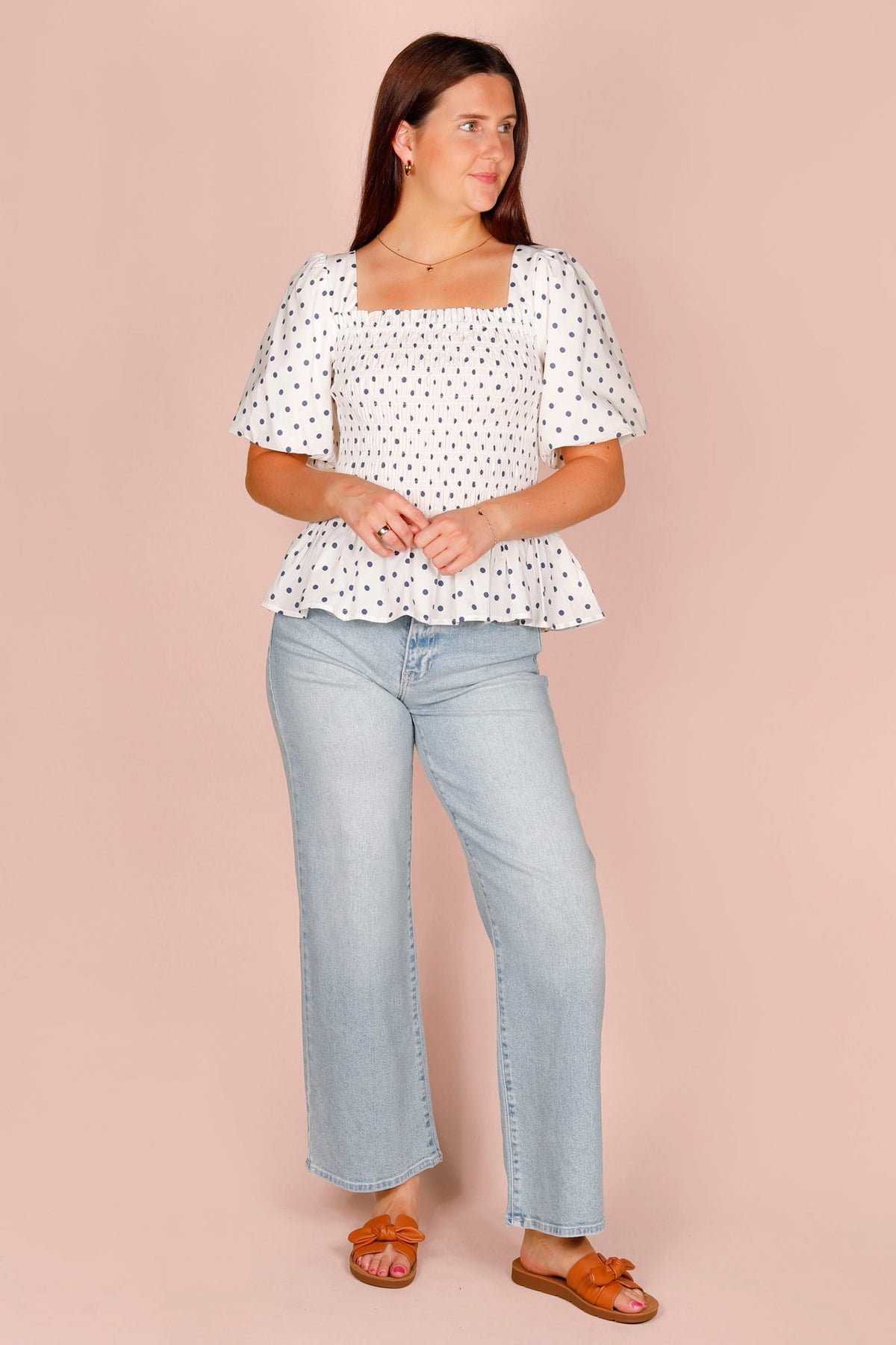 Sherry Polka Dot Peplum Top