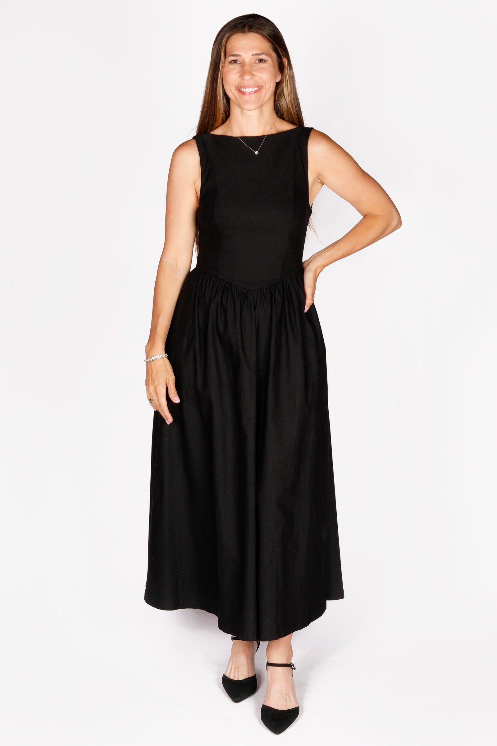 Allison Black Maxi Flare Dress