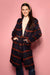 Eliza Navy Plaid Coat - FINAL SALE