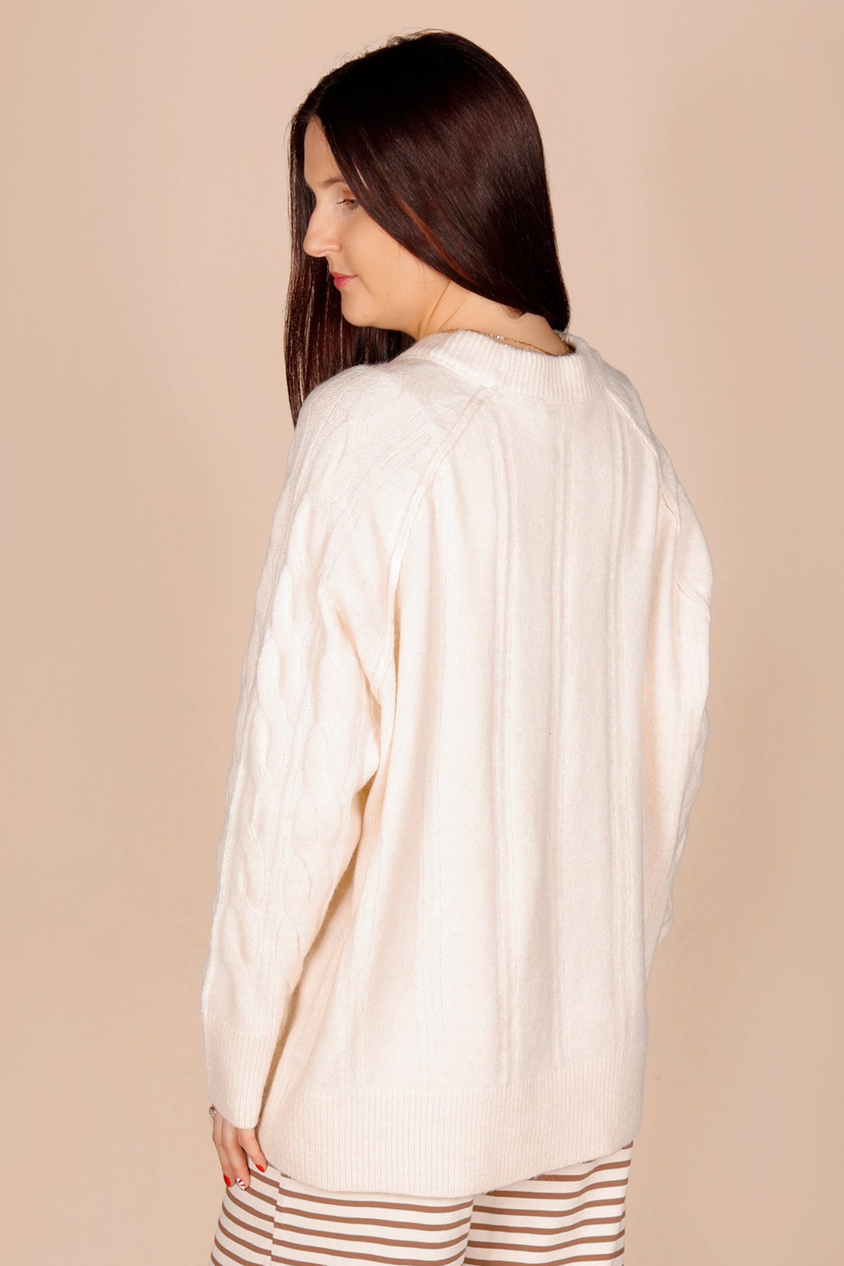 Darci Cream Cable Knit Sweater