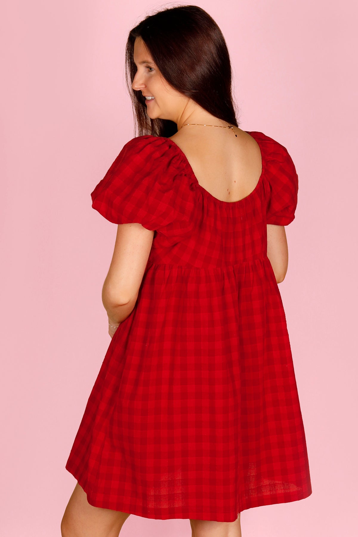 Red Plaid Mini Dress
