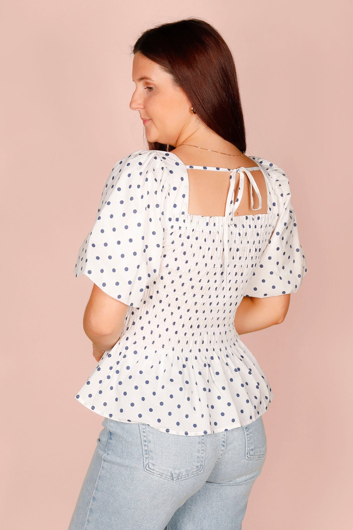 Sherry Polka Dot Peplum Top