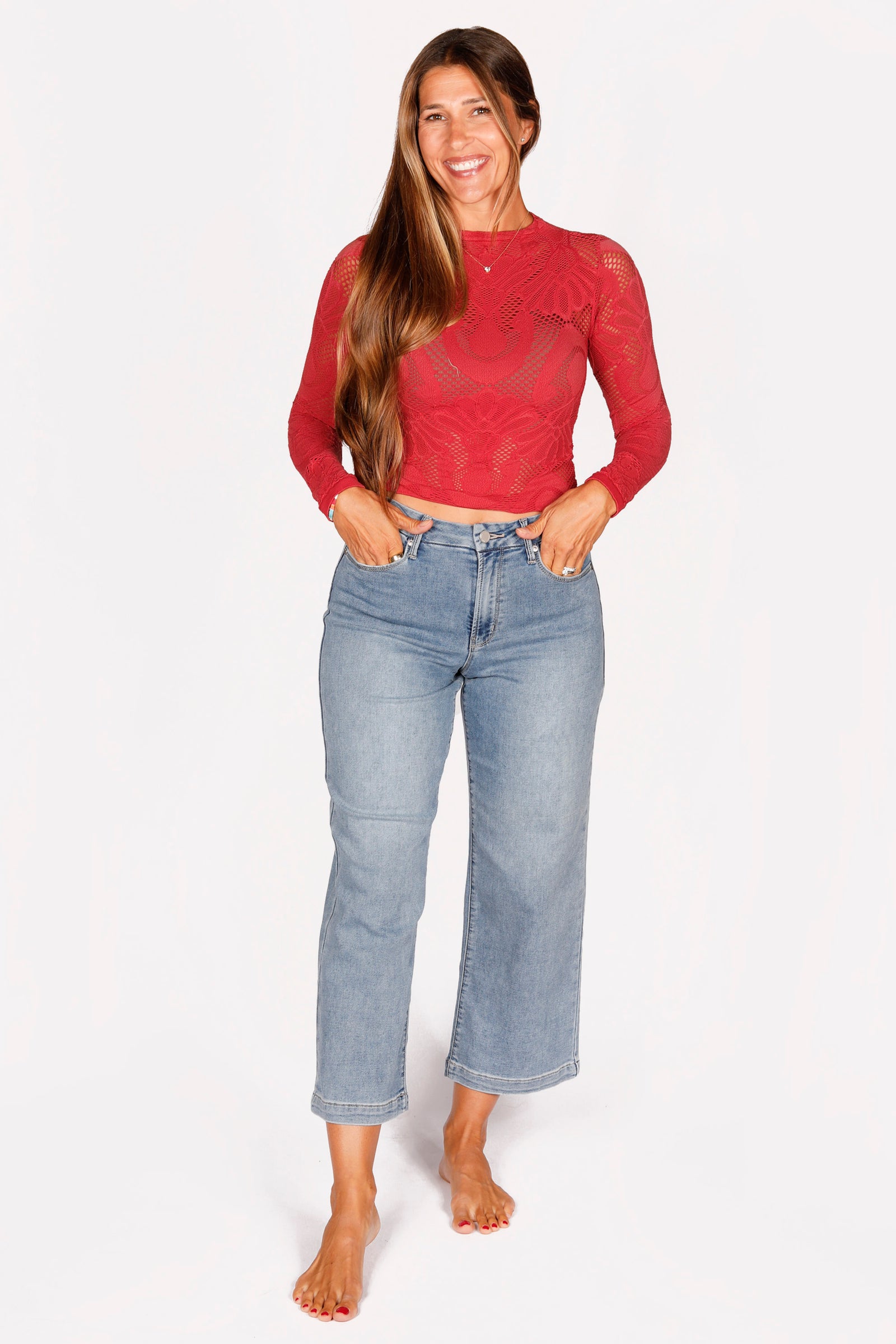 Julia Cropped Wide Leg Denim