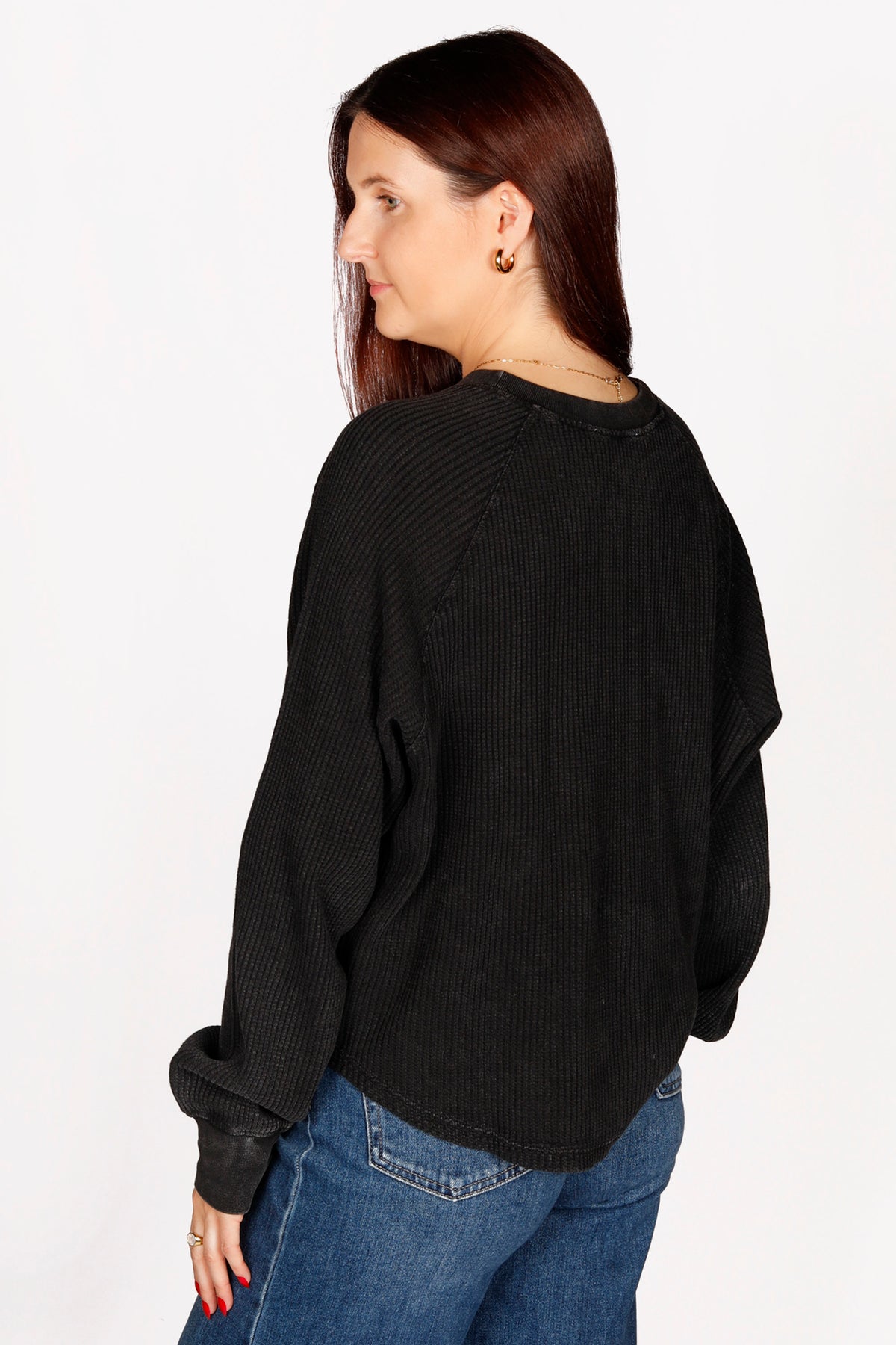 Audrey Black Henley Top