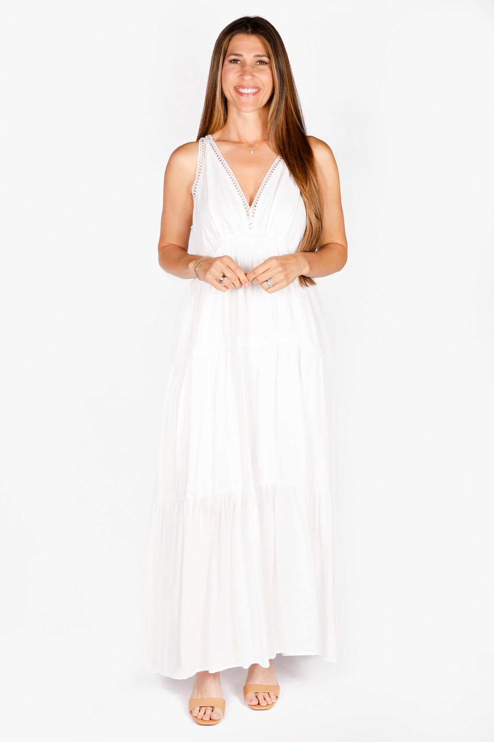 Boho White Maxi Dress