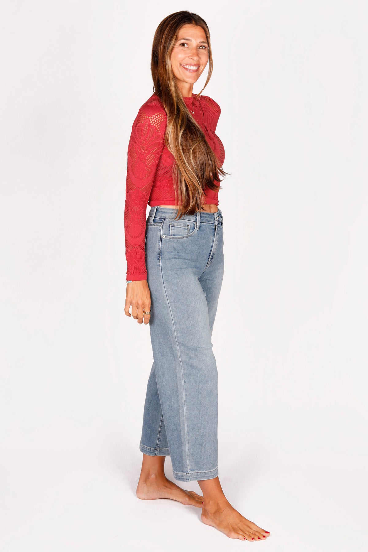 Julia Cropped Wide Leg Denim