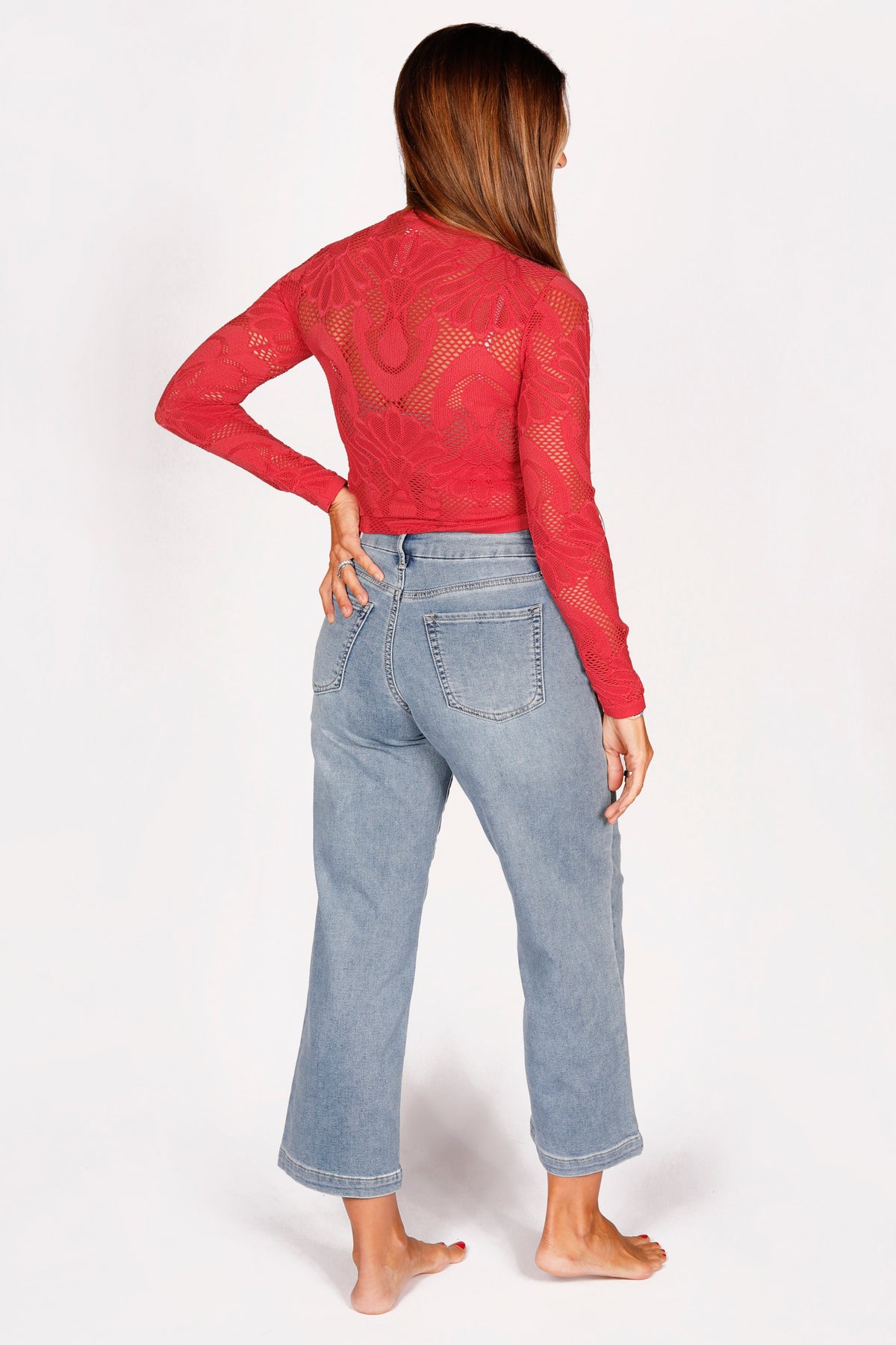 Julia Cropped Wide Leg Denim
