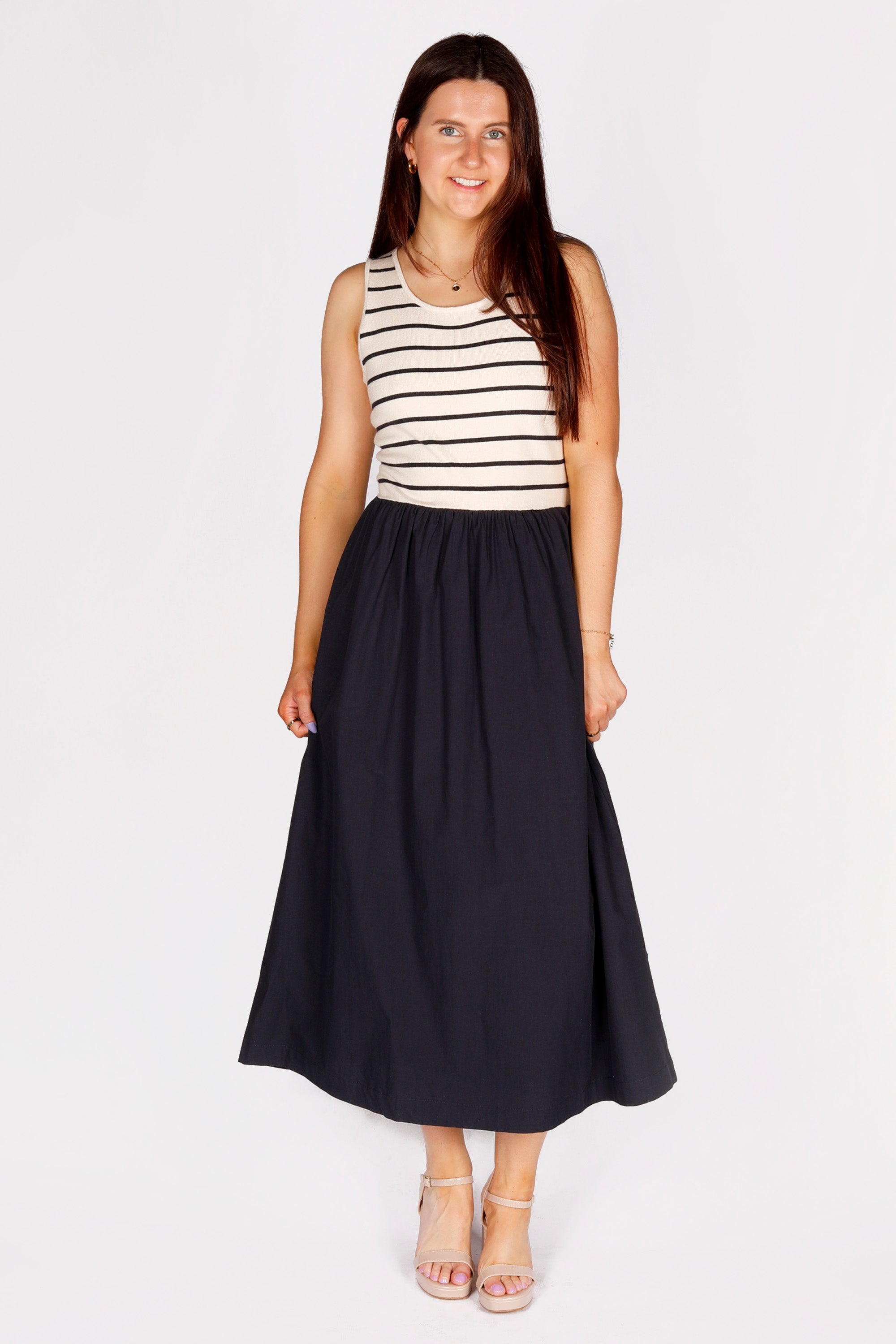 Amy Striped Knit Mix Dress