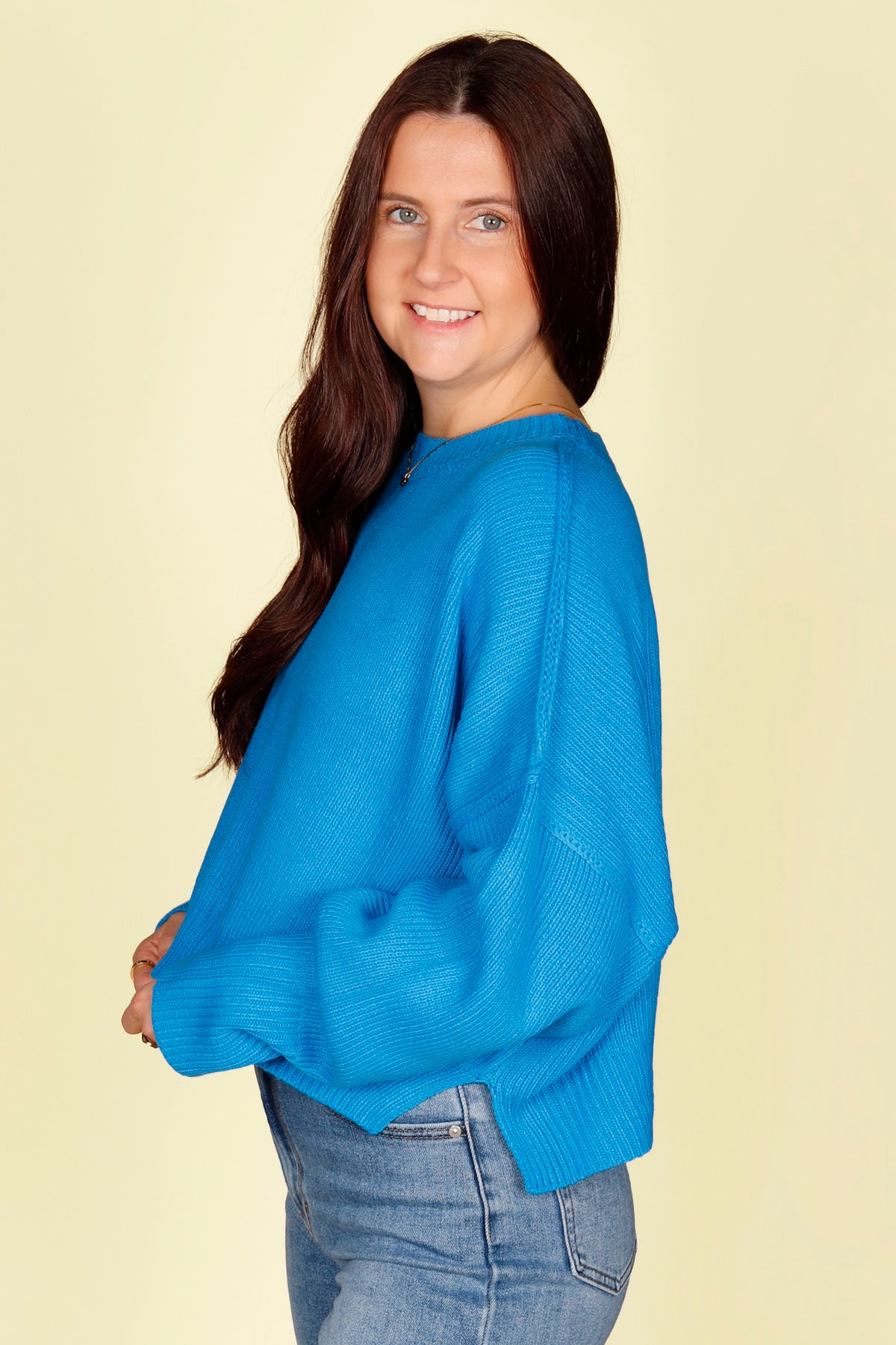 Ocean Blue Cropped Sweater