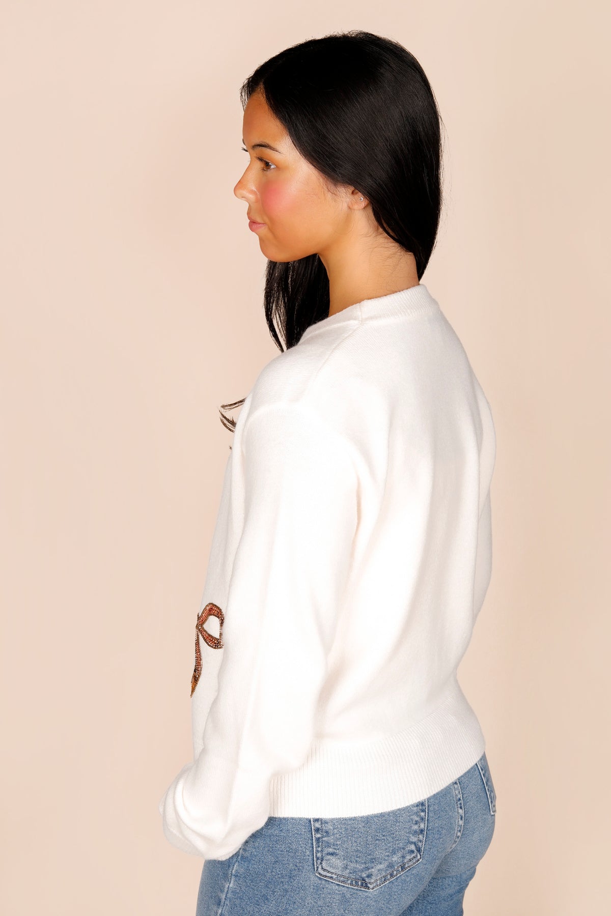 Bella Cream Bow Sweater