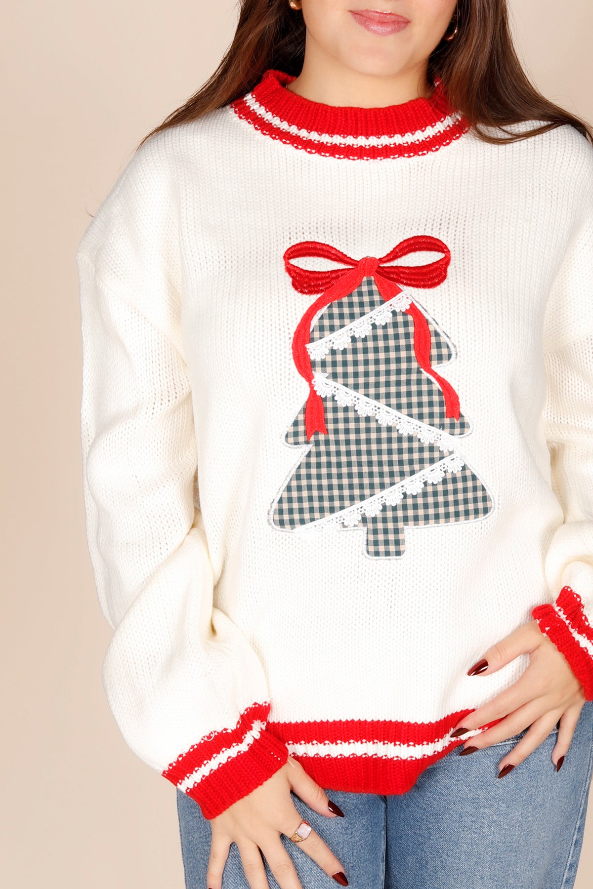 Holiday Tree Patchwork Sweater