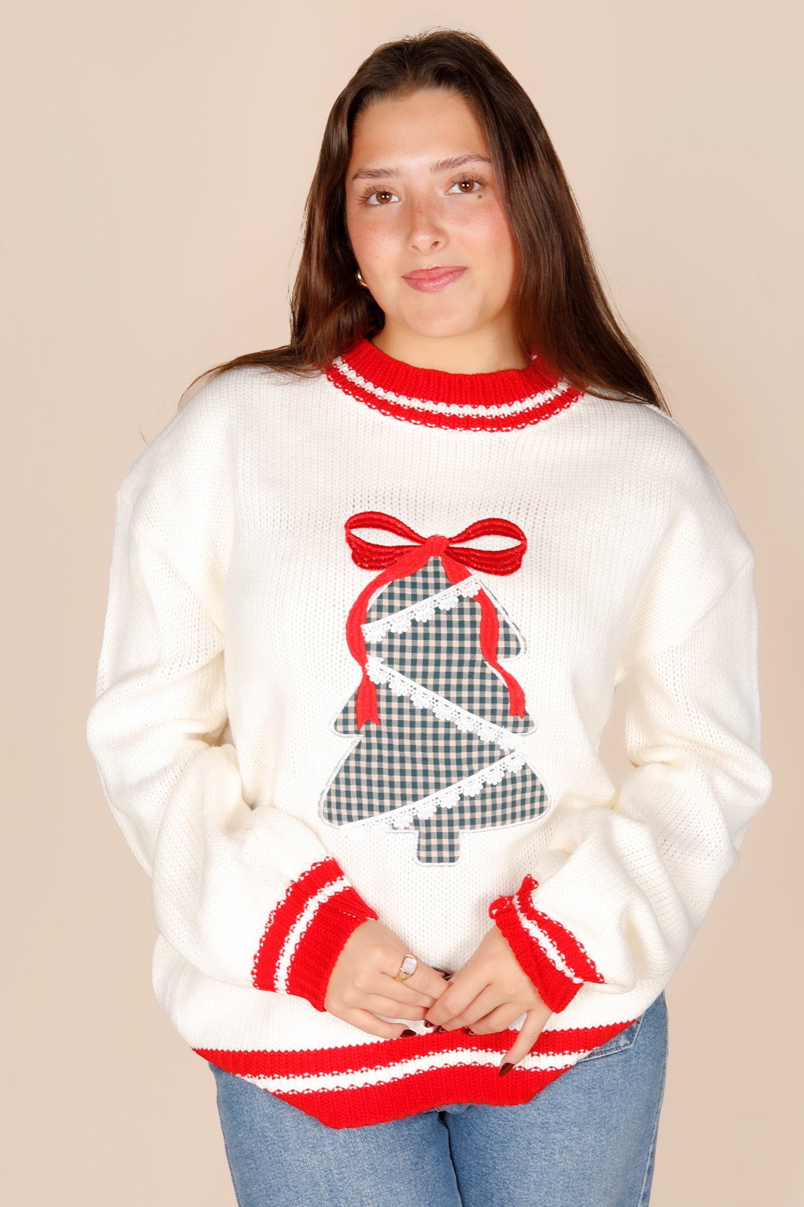Holiday Tree Patchwork Sweater