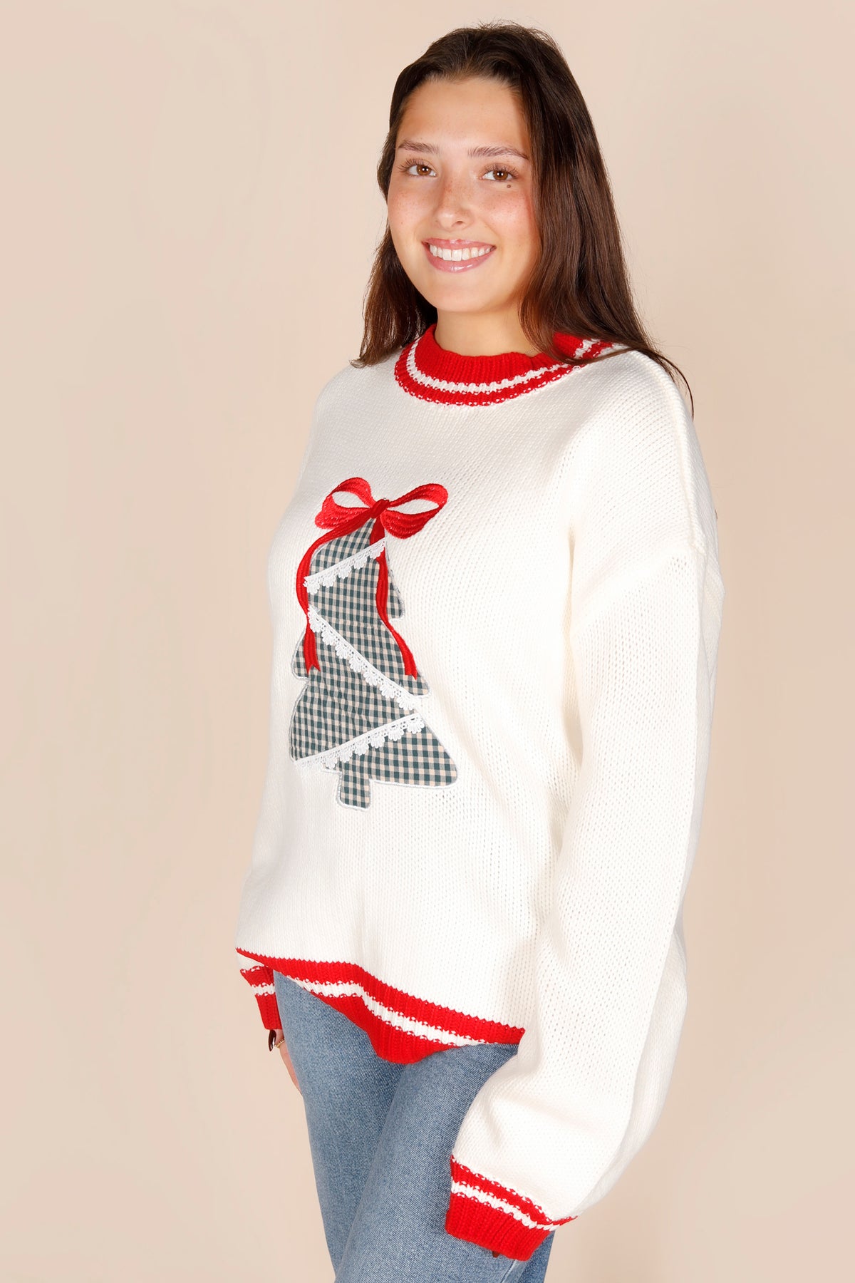 Holiday Tree Patchwork Sweater