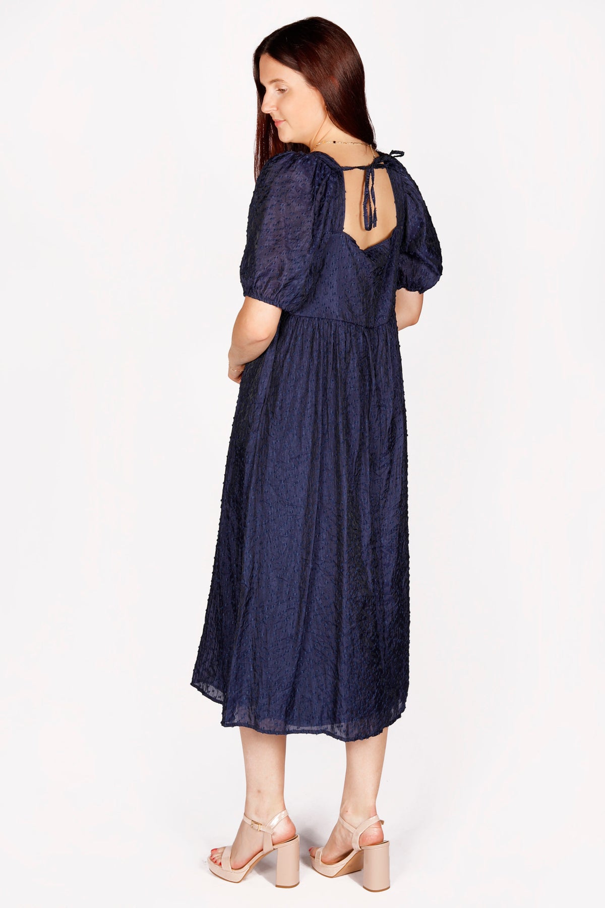 Maria Navy Midi Dress