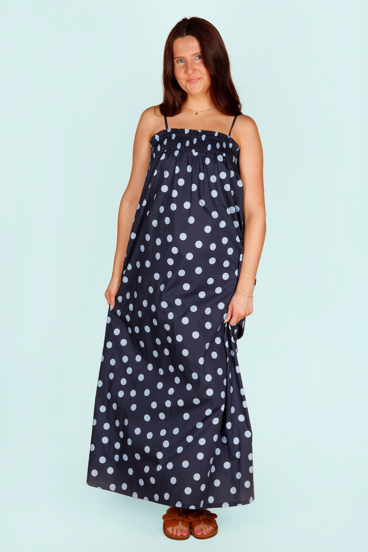 Midnight Polka Maxi Dress