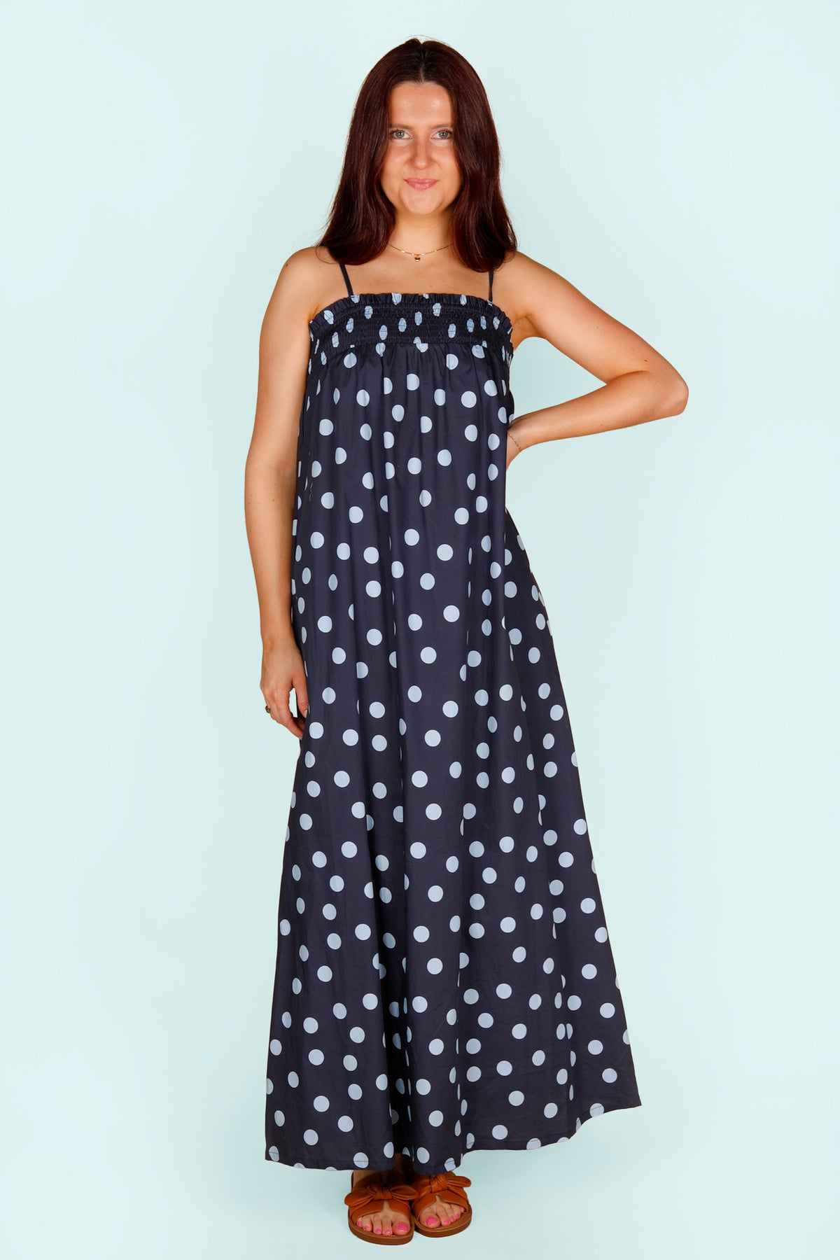 Midnight Polka Maxi Dress