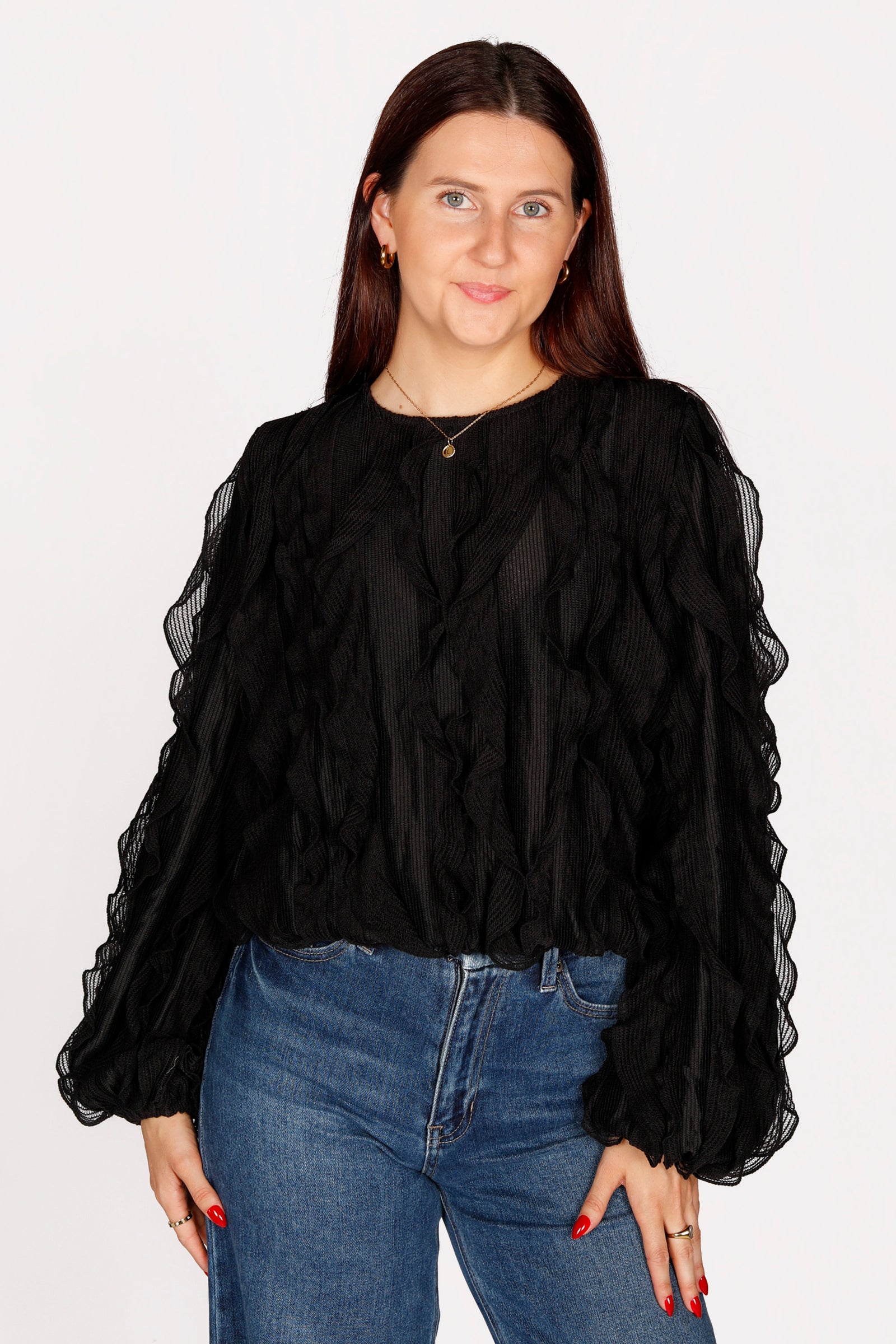 Ada Black Textured Top