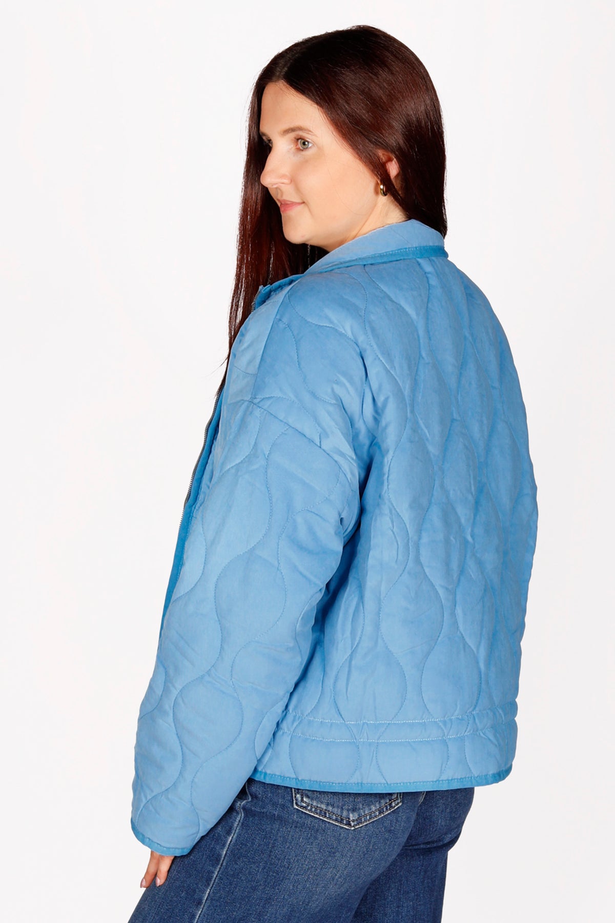 Isla Pale Blue Quilted Jacket