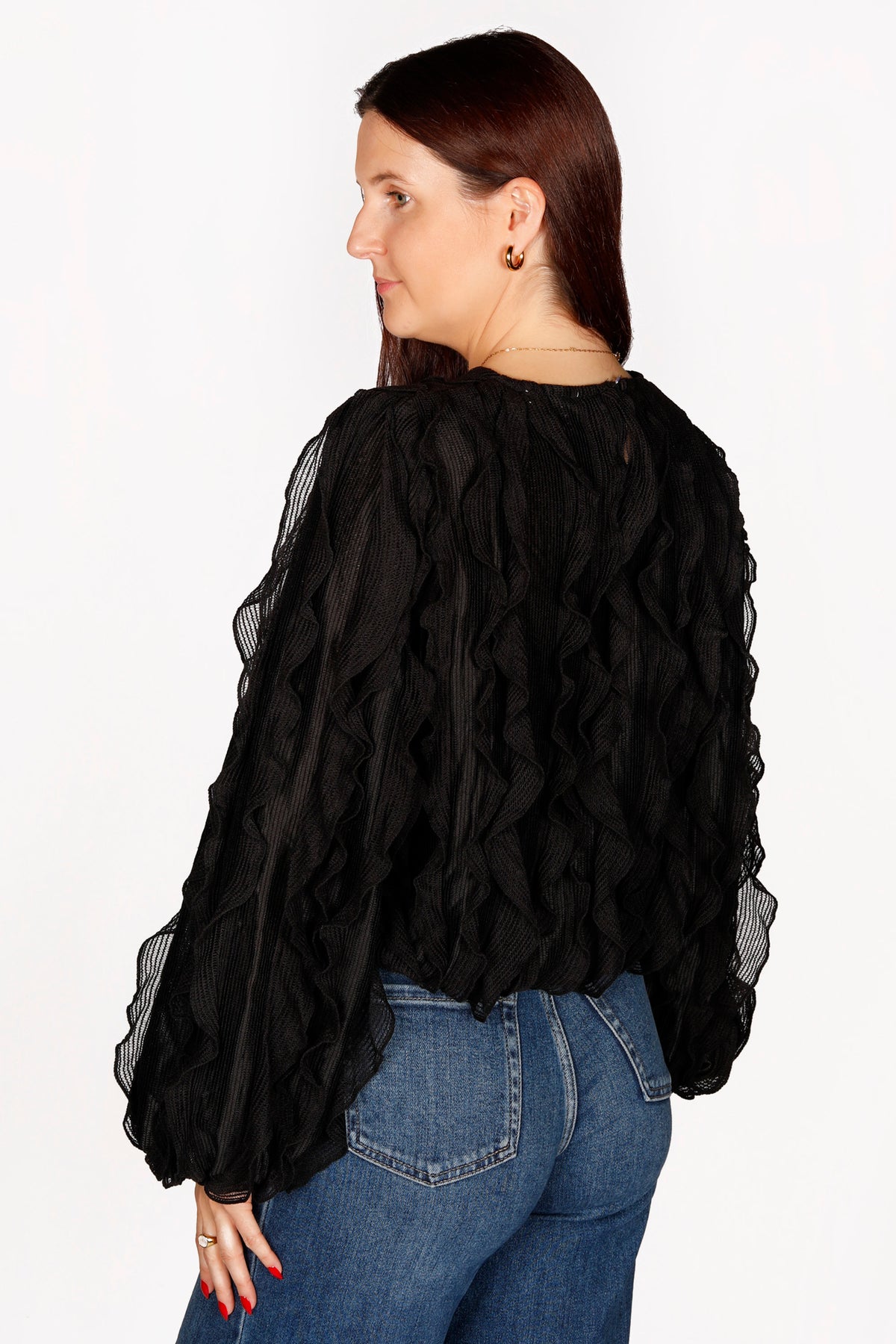 Ada Black Textured Top