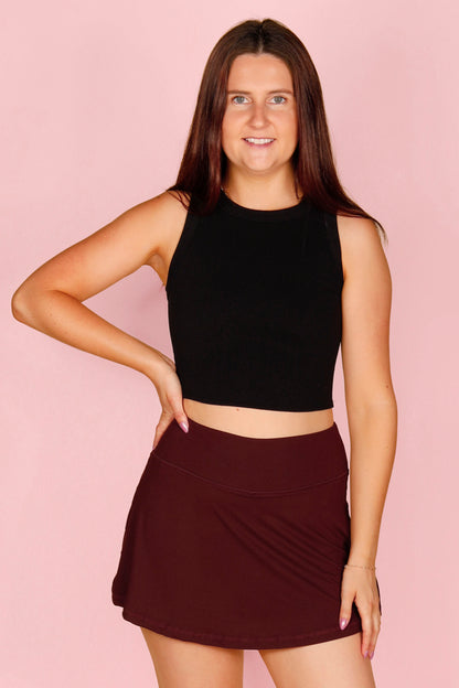 Tyler Dark Cherry Active Skort - FINAL SALE