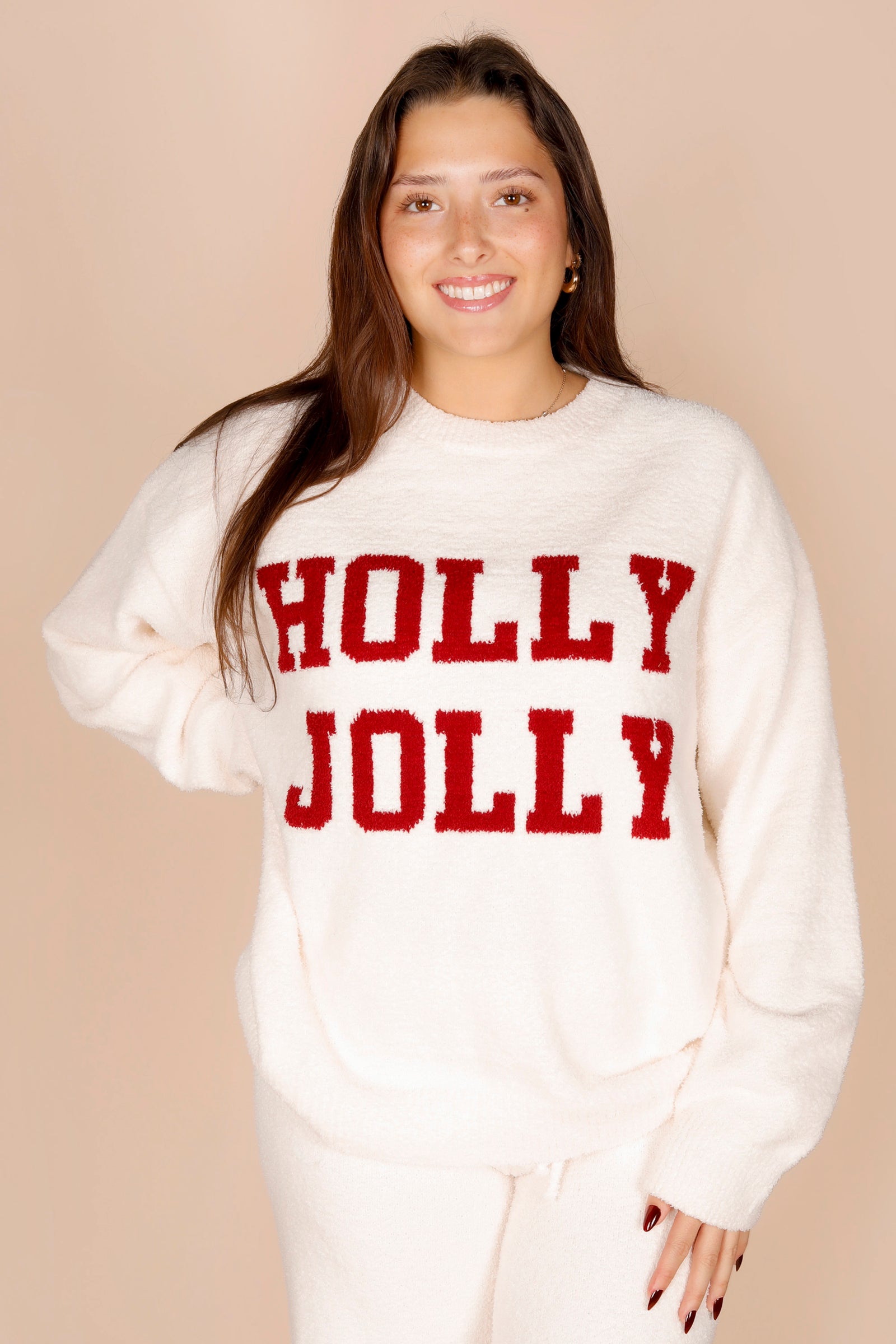 Holly Jolly Plush Knit Top
