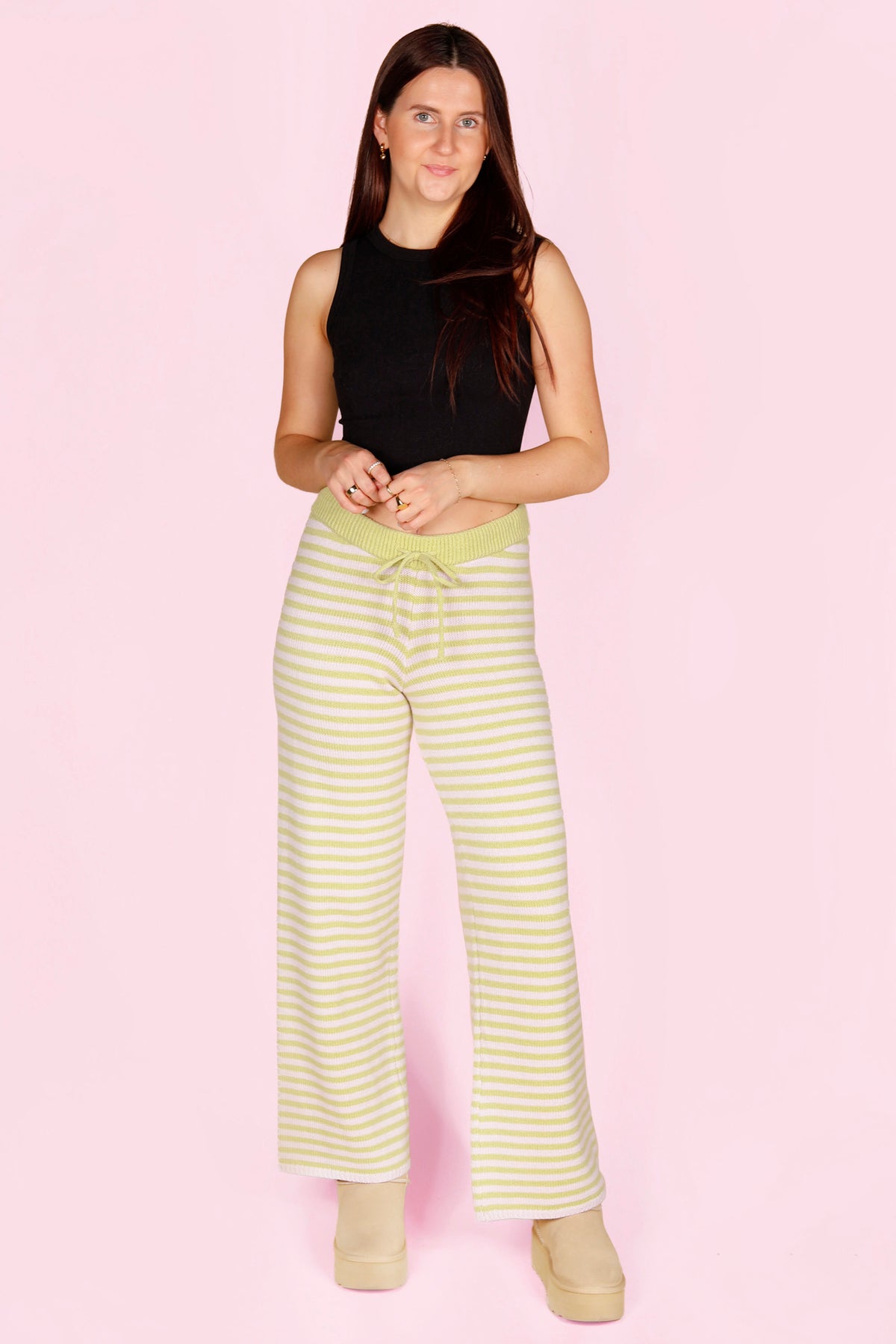 Lilac &amp; Lime Striped Knit Pants - FINAL SALE