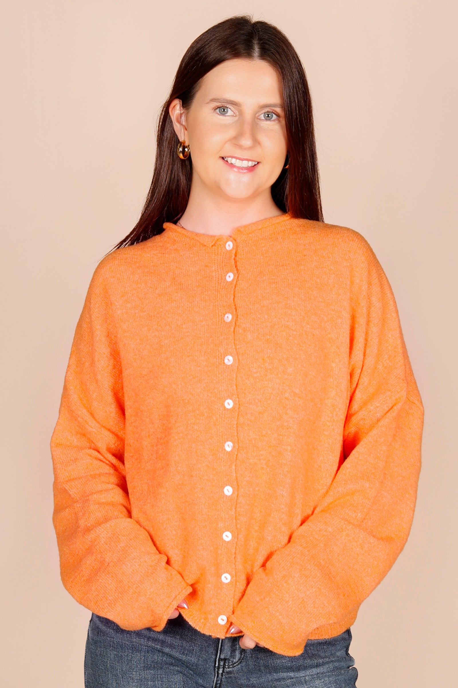 Orange Cream Lightweight Cardigan