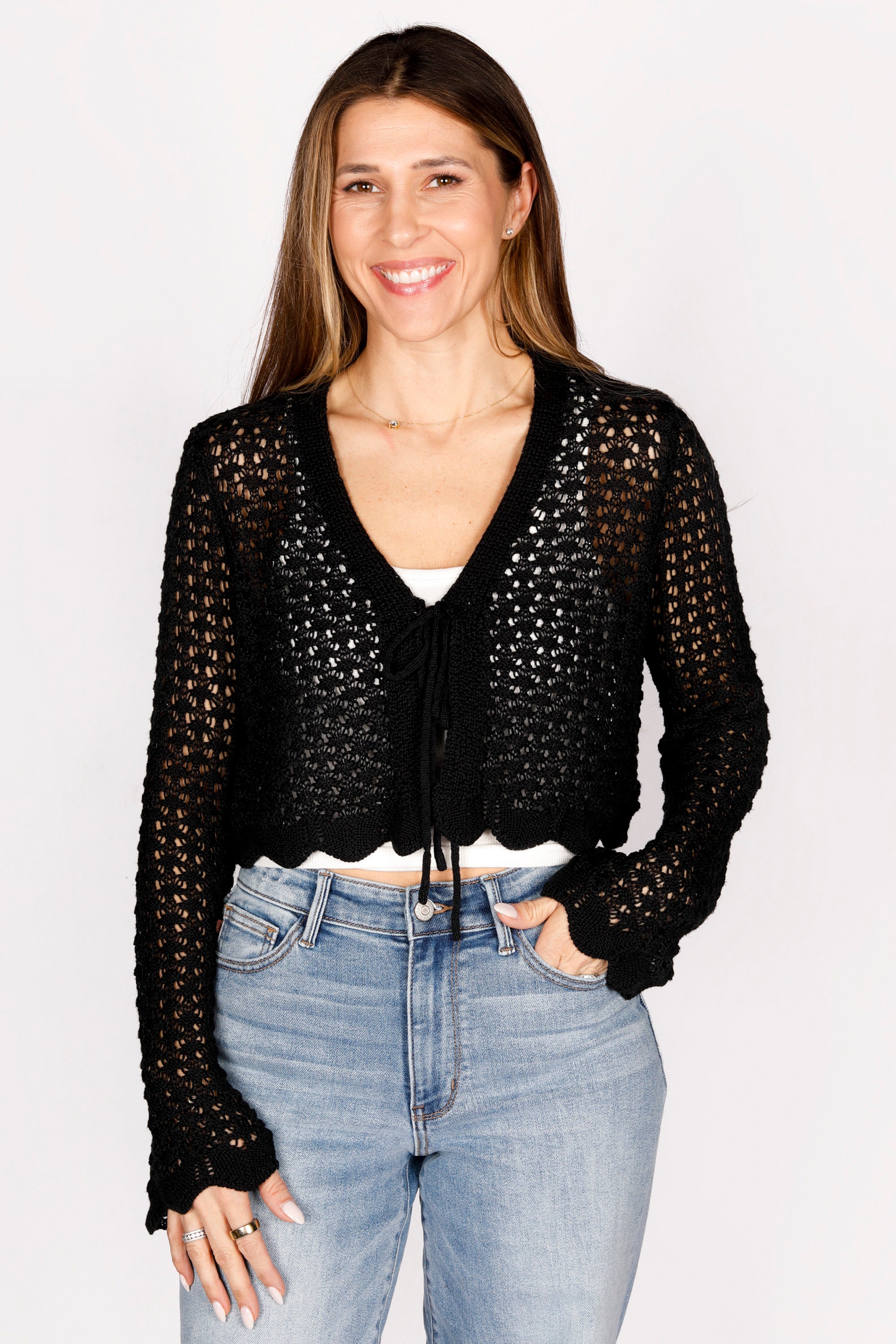 Haven Black Crochet Top