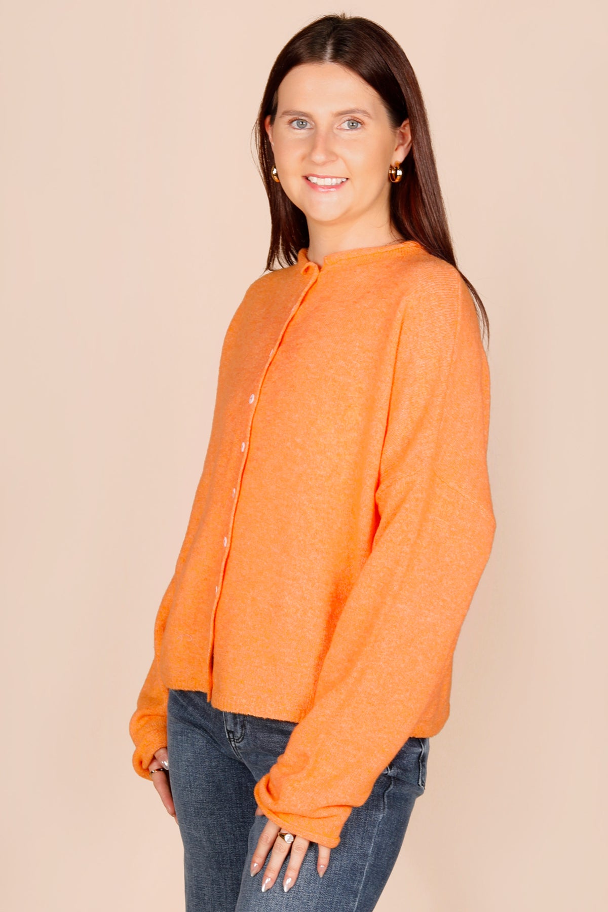 Orange Cream Lightweight Cardigan