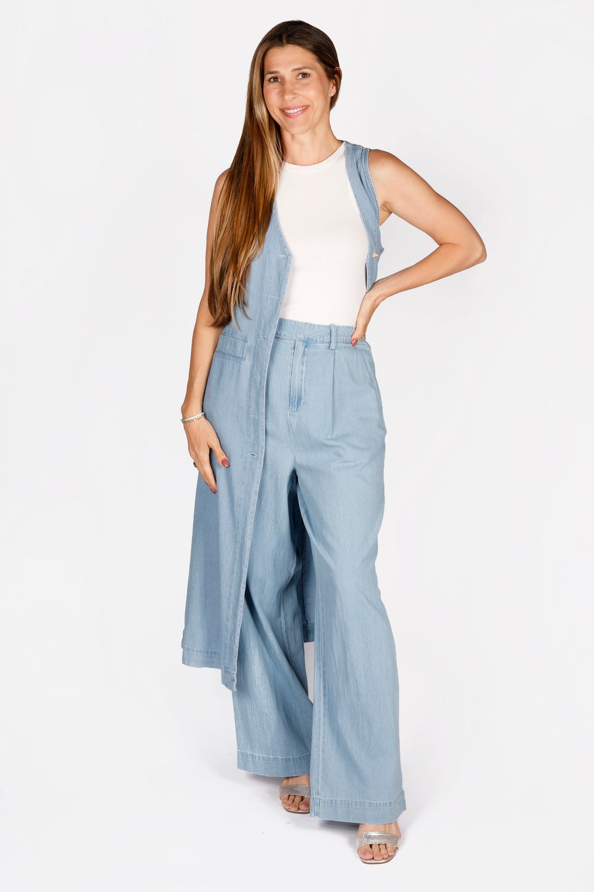 Nora Denim Palazzo Pant - FINAL SALE