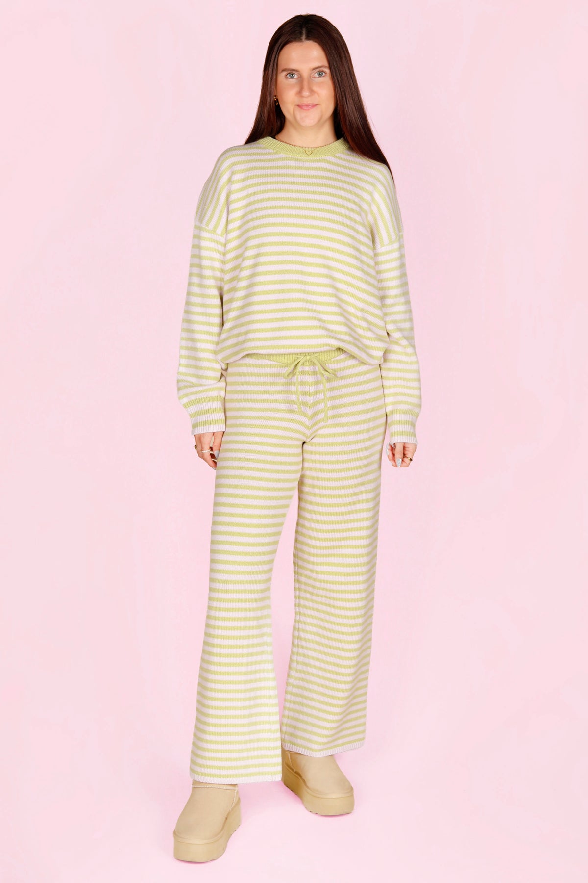 Lilac &amp; Lime Striped Knit Pants - FINAL SALE