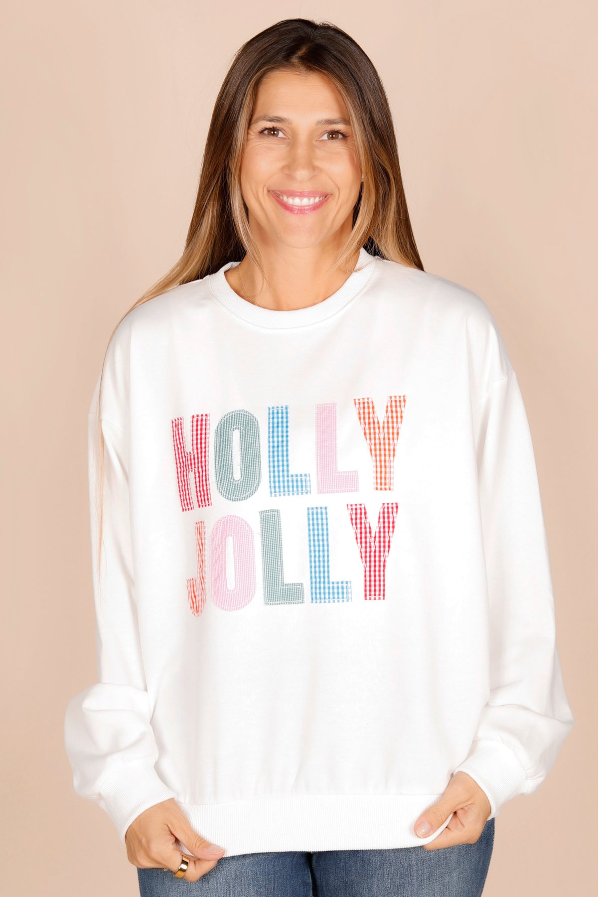 Holly Jolly Patchwork Sweatshirt