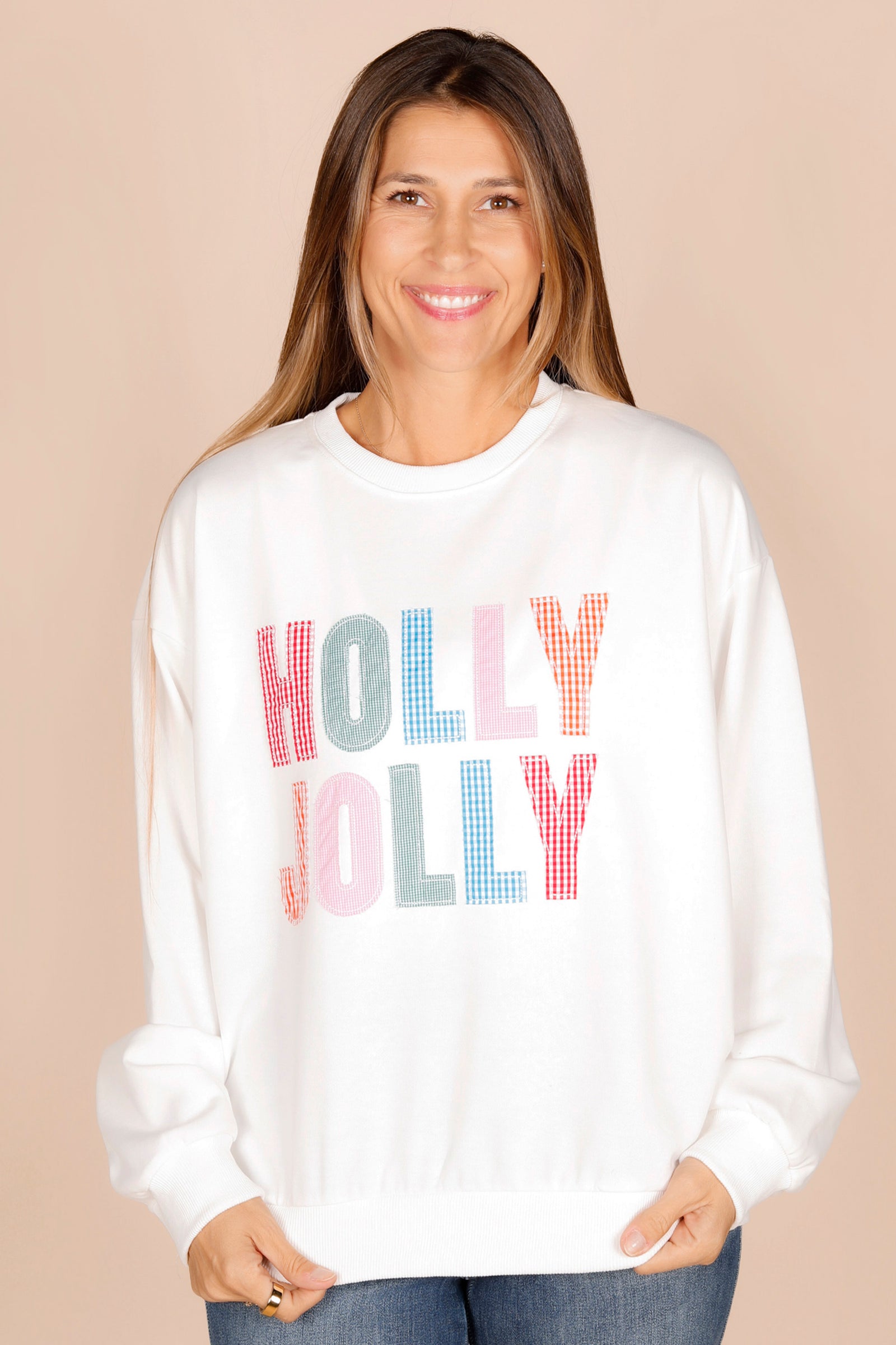 Holly Jolly Patchwork Sweatshirt