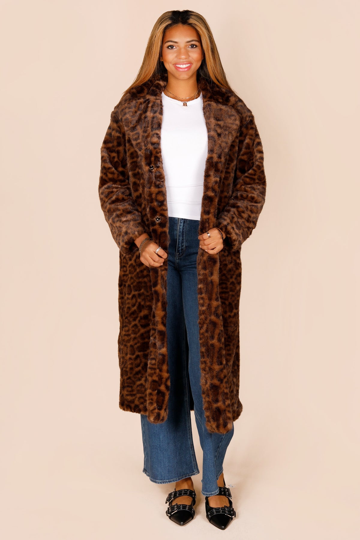Leopard Faux Fur Coat