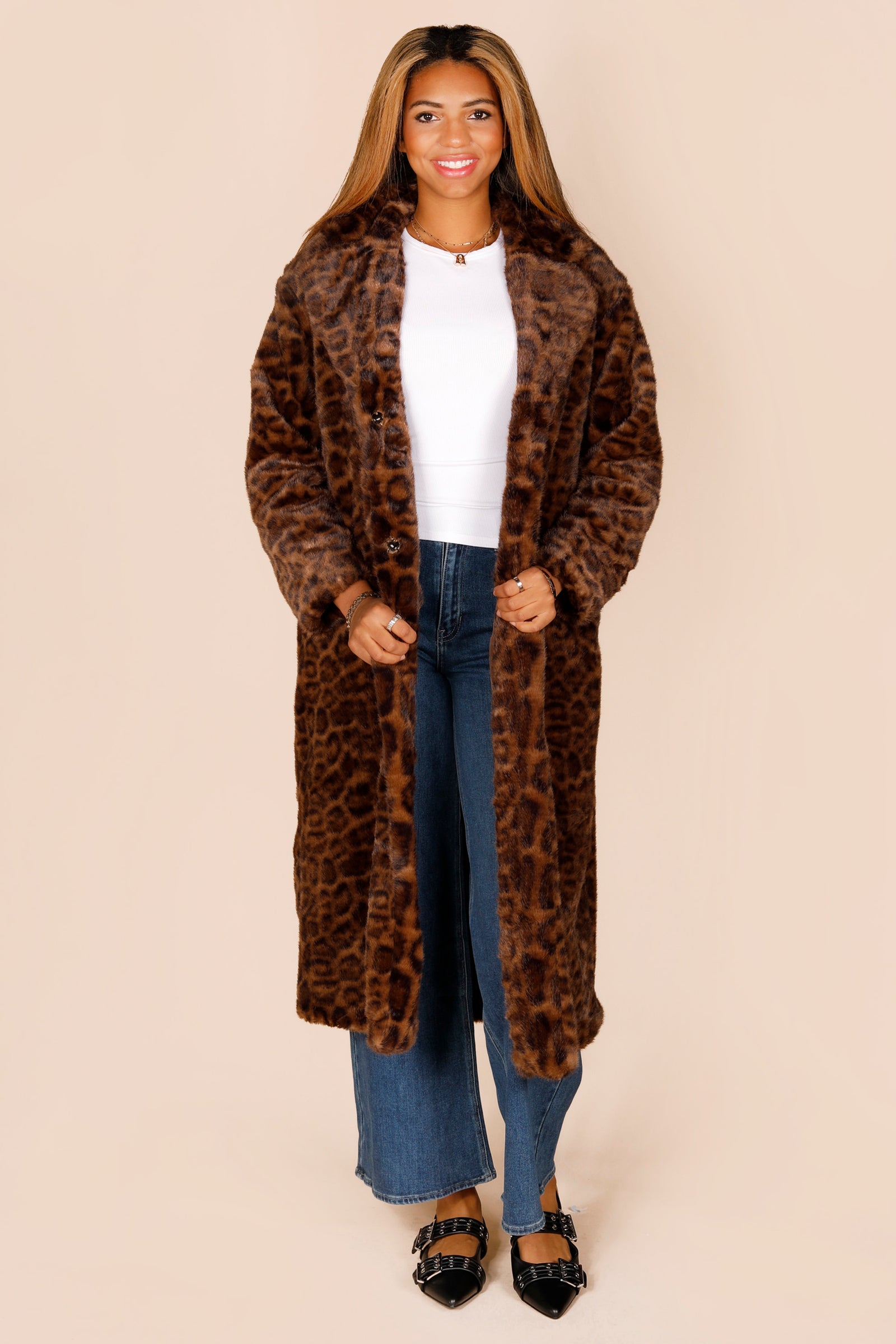 Leopard Faux Fur Coat