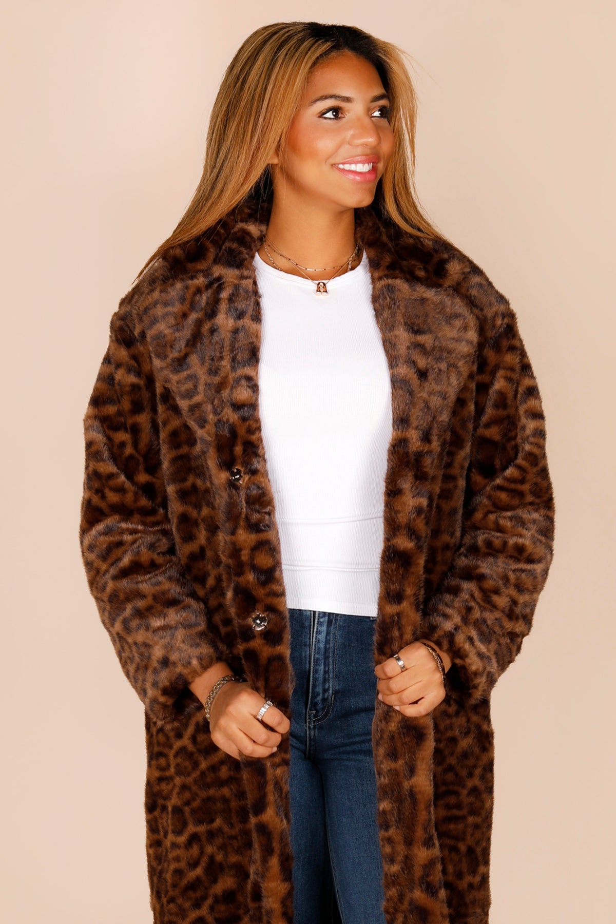 Leopard Faux Fur Coat