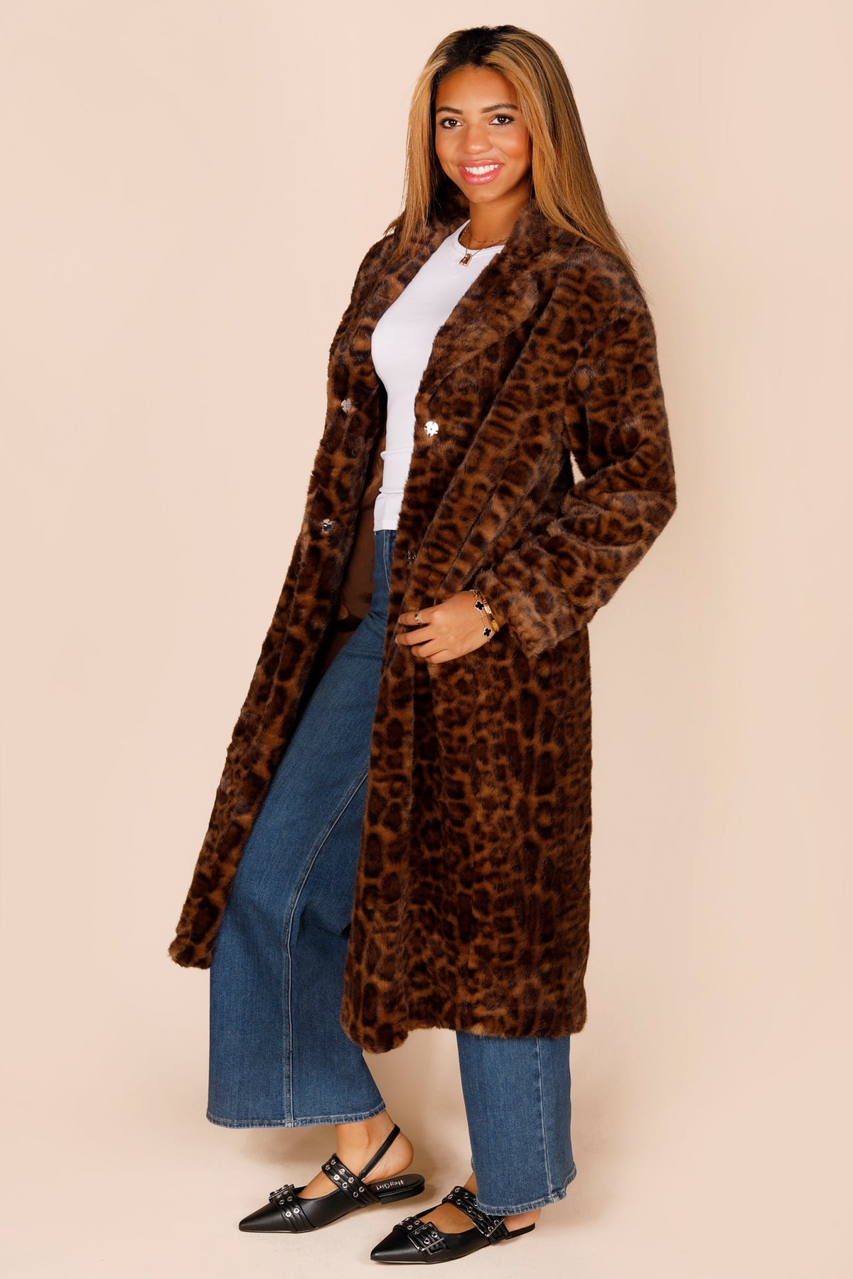 Leopard Faux Fur Coat