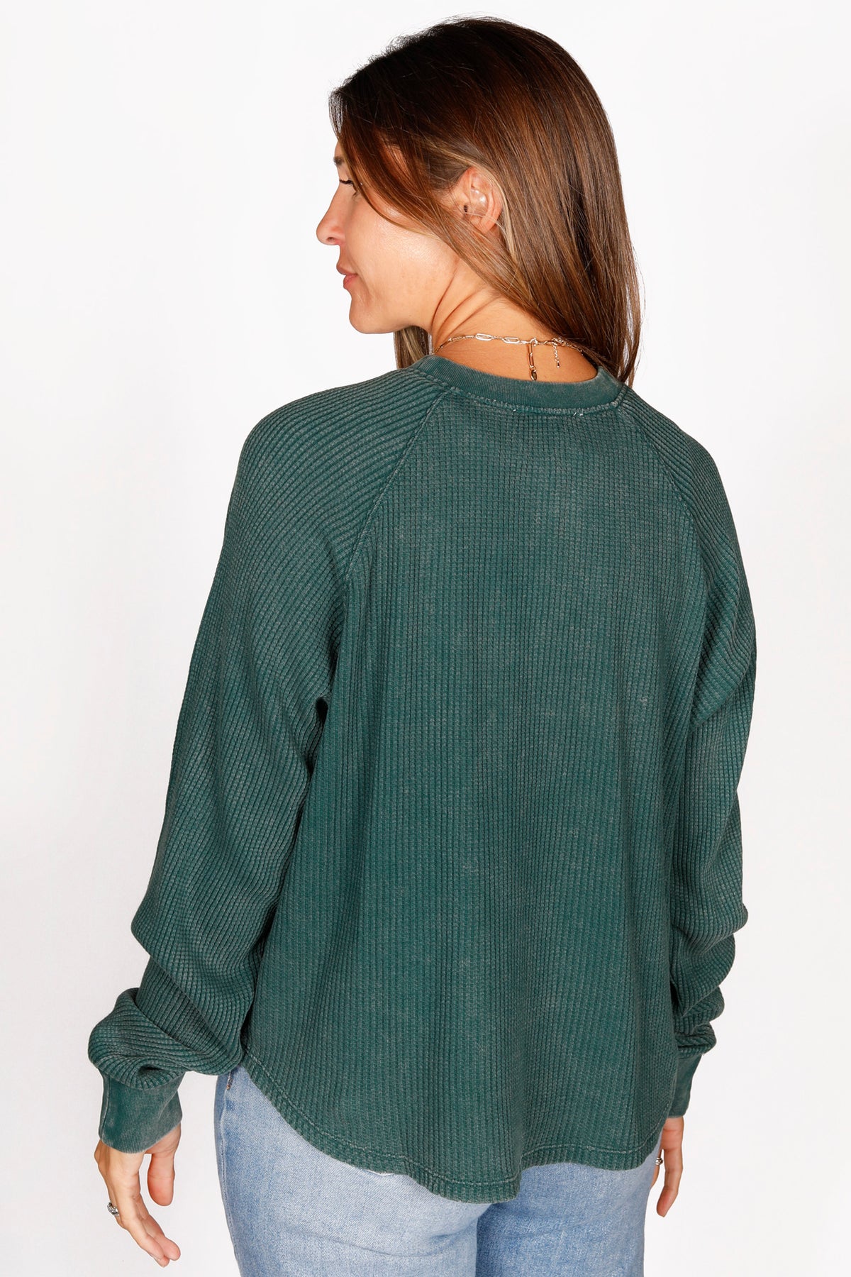 Audrey Dark Green Henley Top