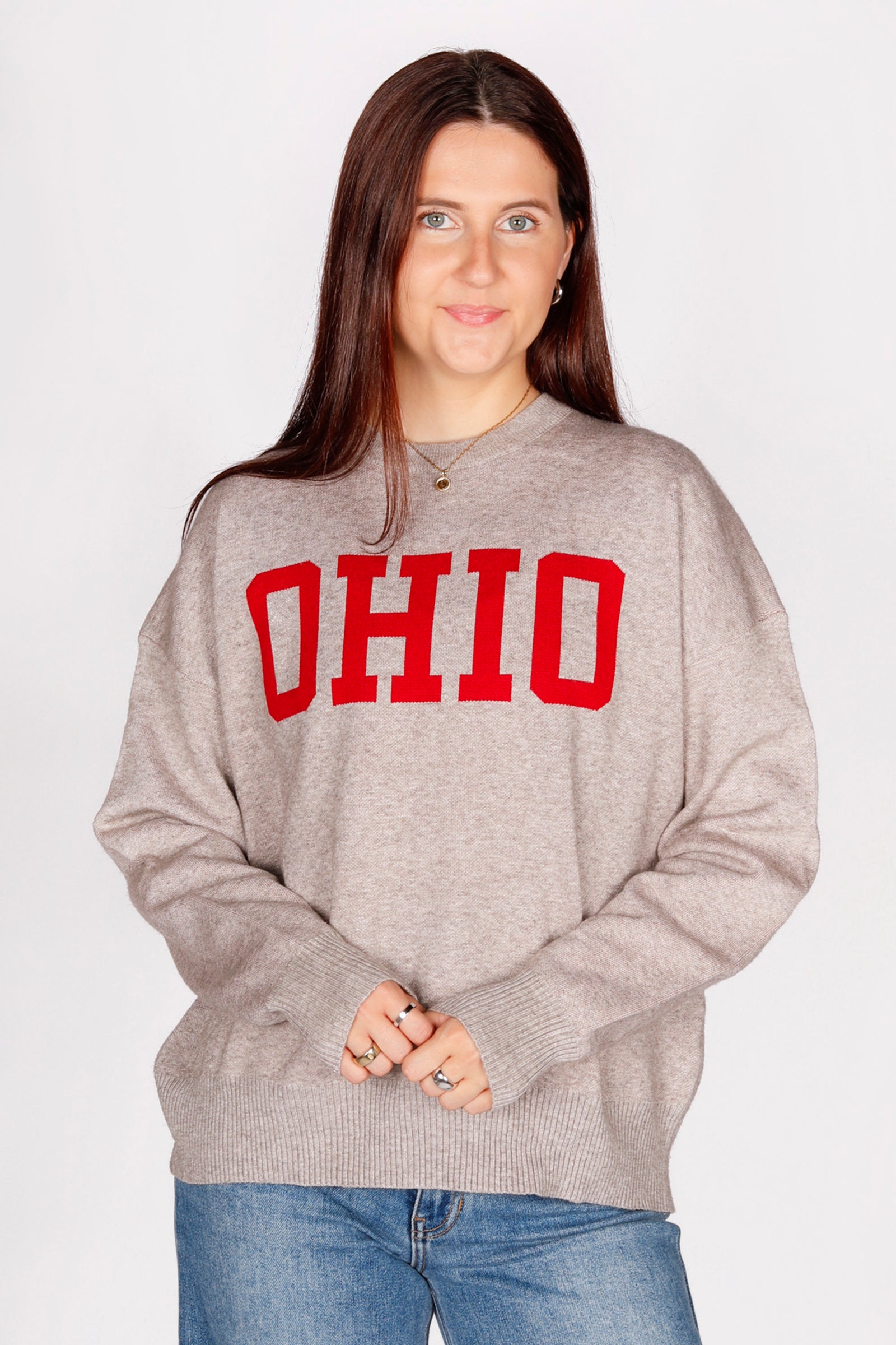 Ohio Grey Jacquard Sweater