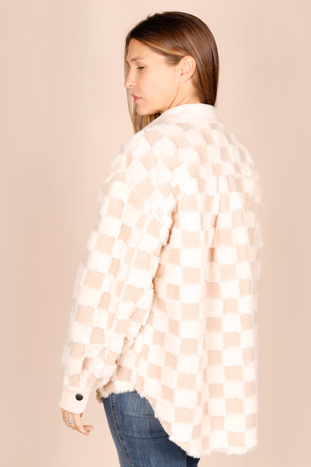 Peyton Checkered Cream Jacket