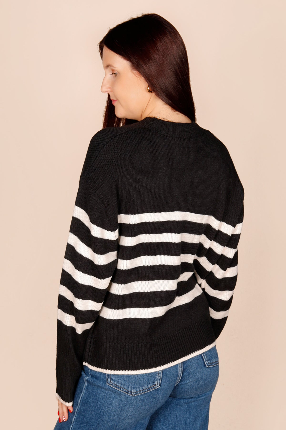 Miriam White Striped Sweater